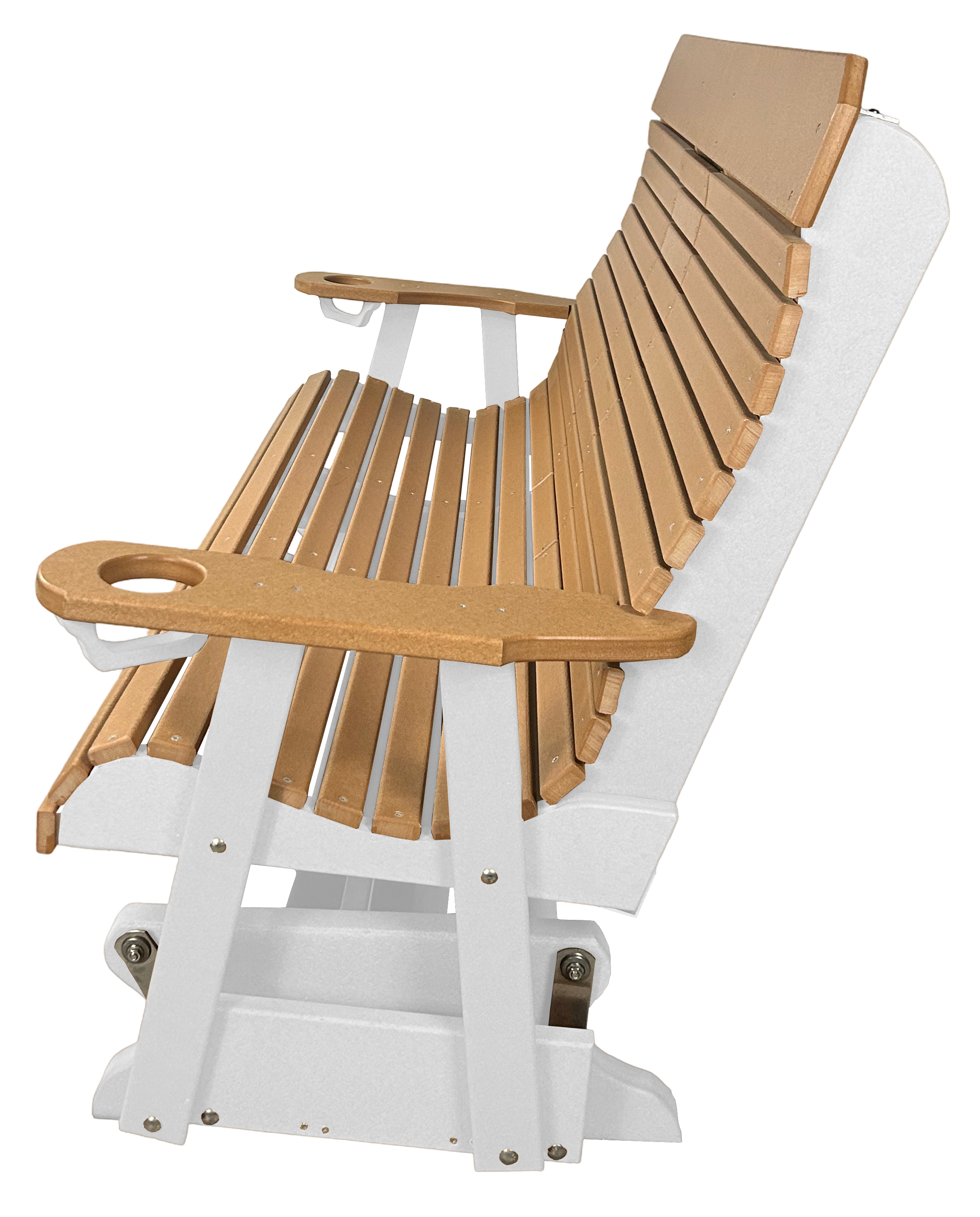 5’ft Rolled Back Loveseat Glider With Fold Down Console