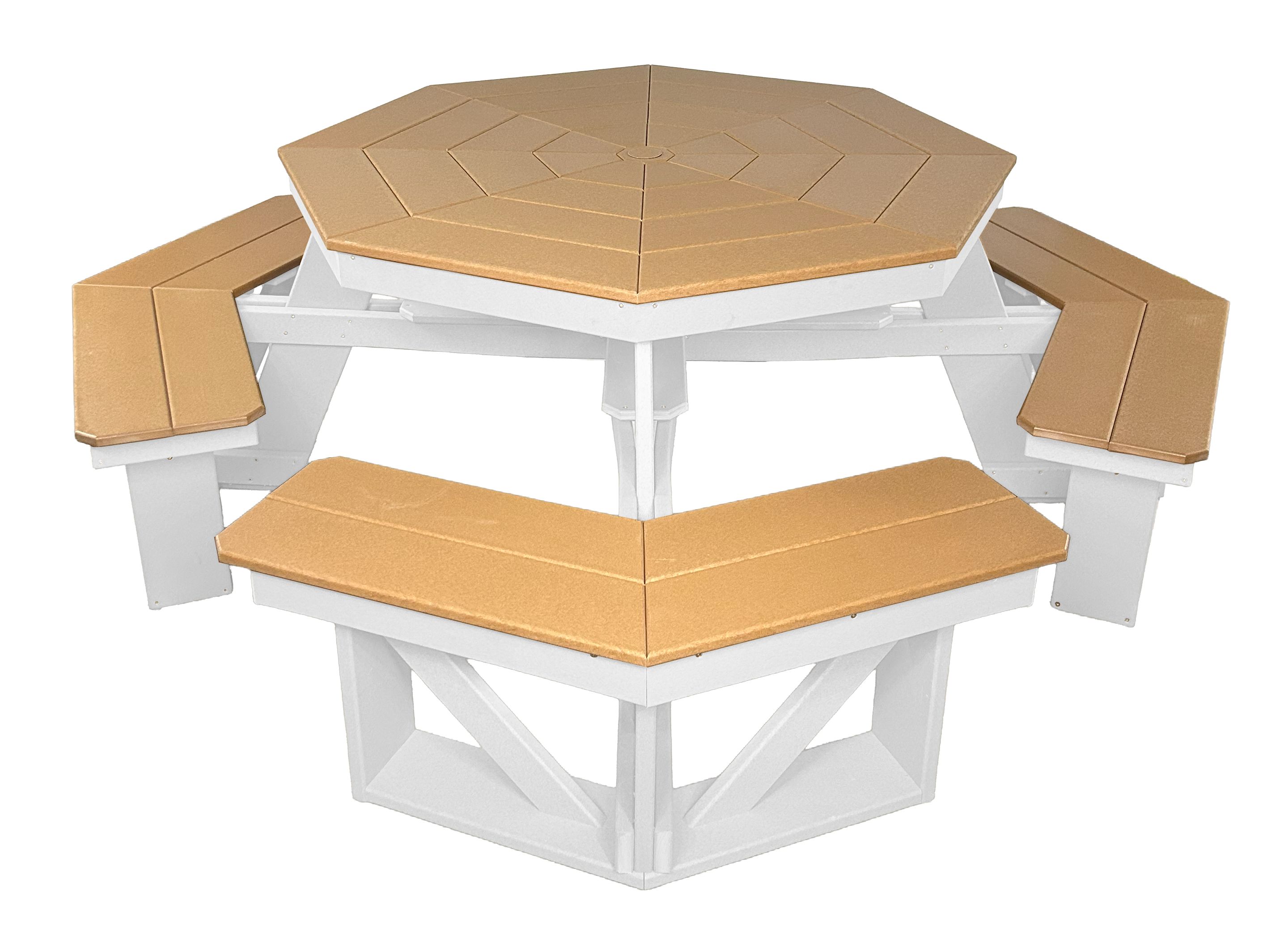 8-Person Hillside Octagon Table With Umbrella Hole & Plug