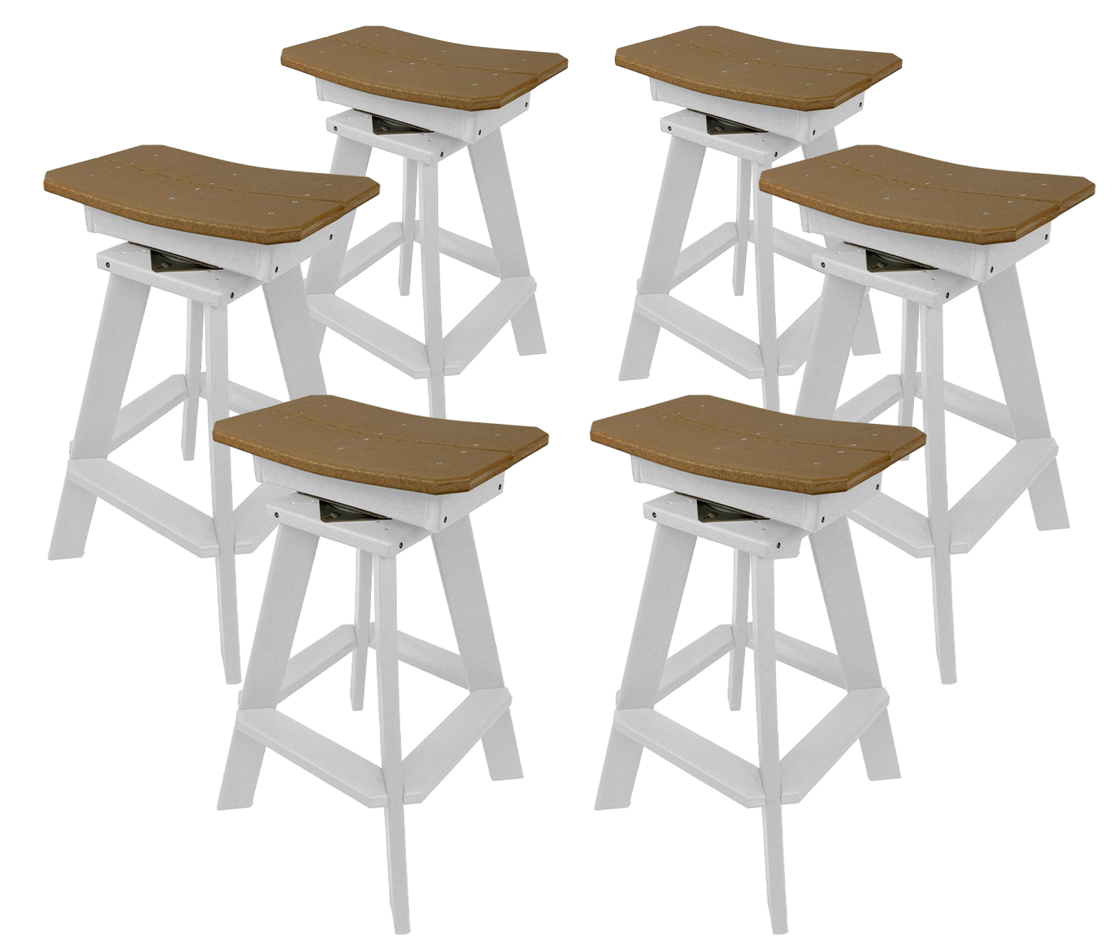 Set of 6 - Swivel Saddle Bar Stools