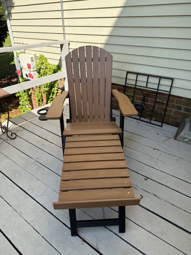 Folding Adirondack Chair with Built in Footrest & Cup/Wine Holders King Size