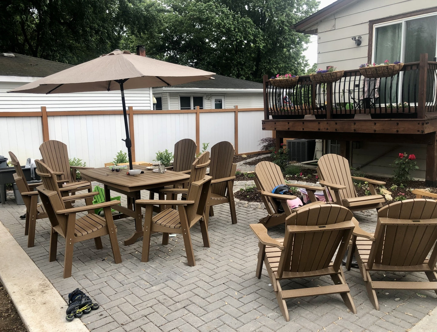 7-Piece Classic Adirondack Dining Table Set