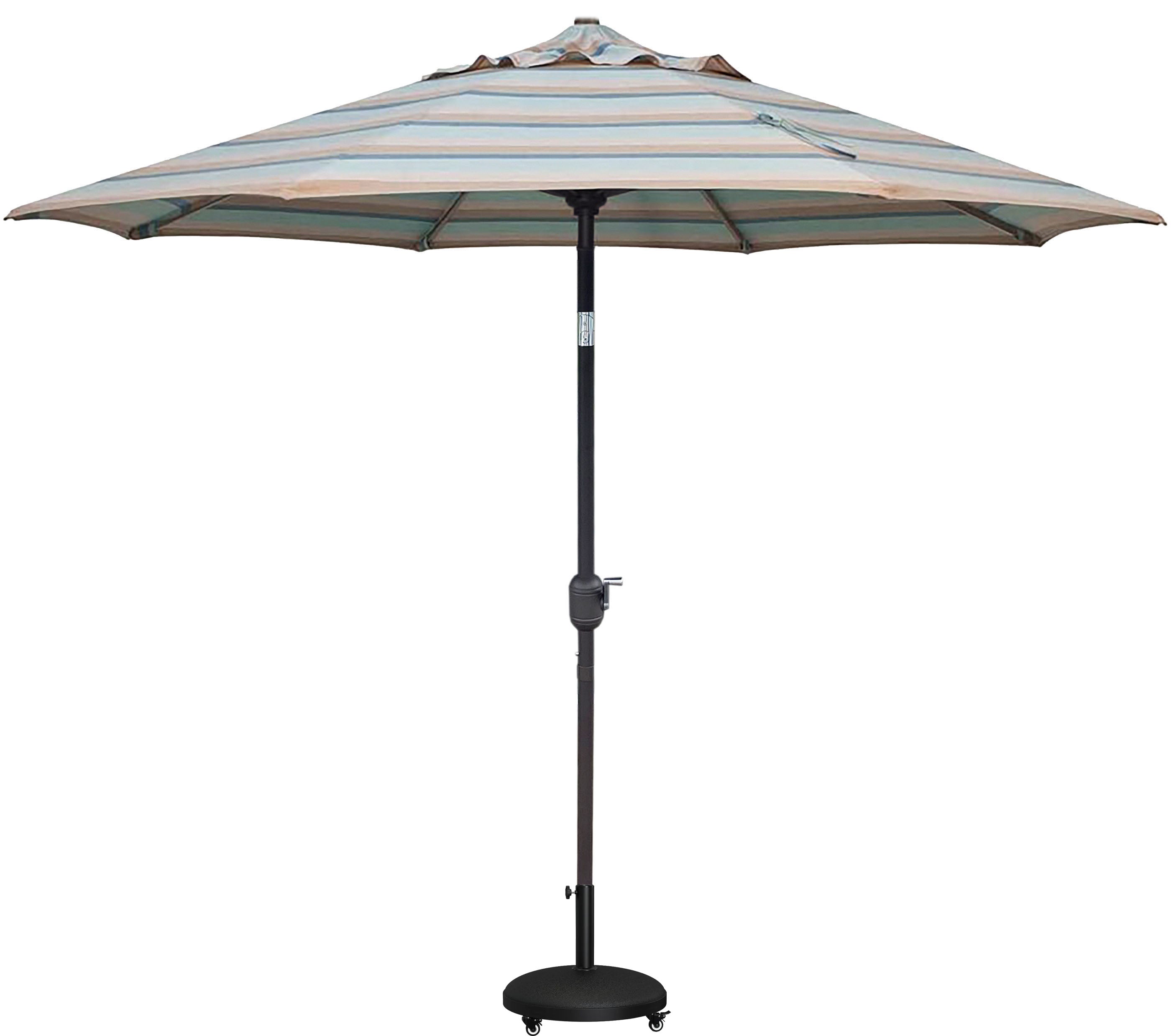 DURAWEATHER POLY® 9'ft Patio Umbrella Push Button Tilt Double Wind Vents Includes Base in Sunbrella Fabrics