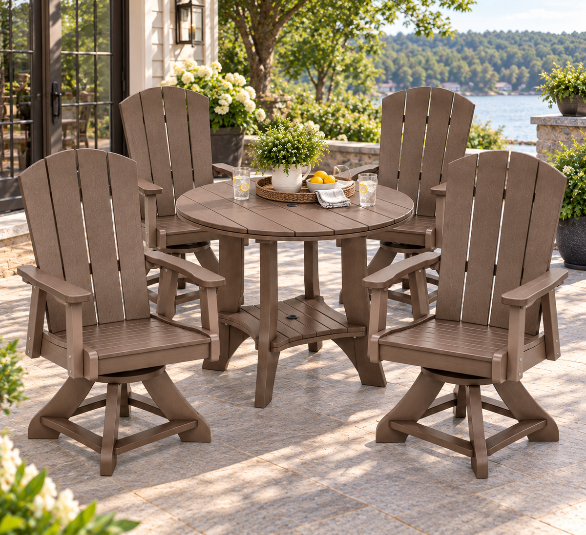 5-Piece Haven 36" Round Swivel Dining Set