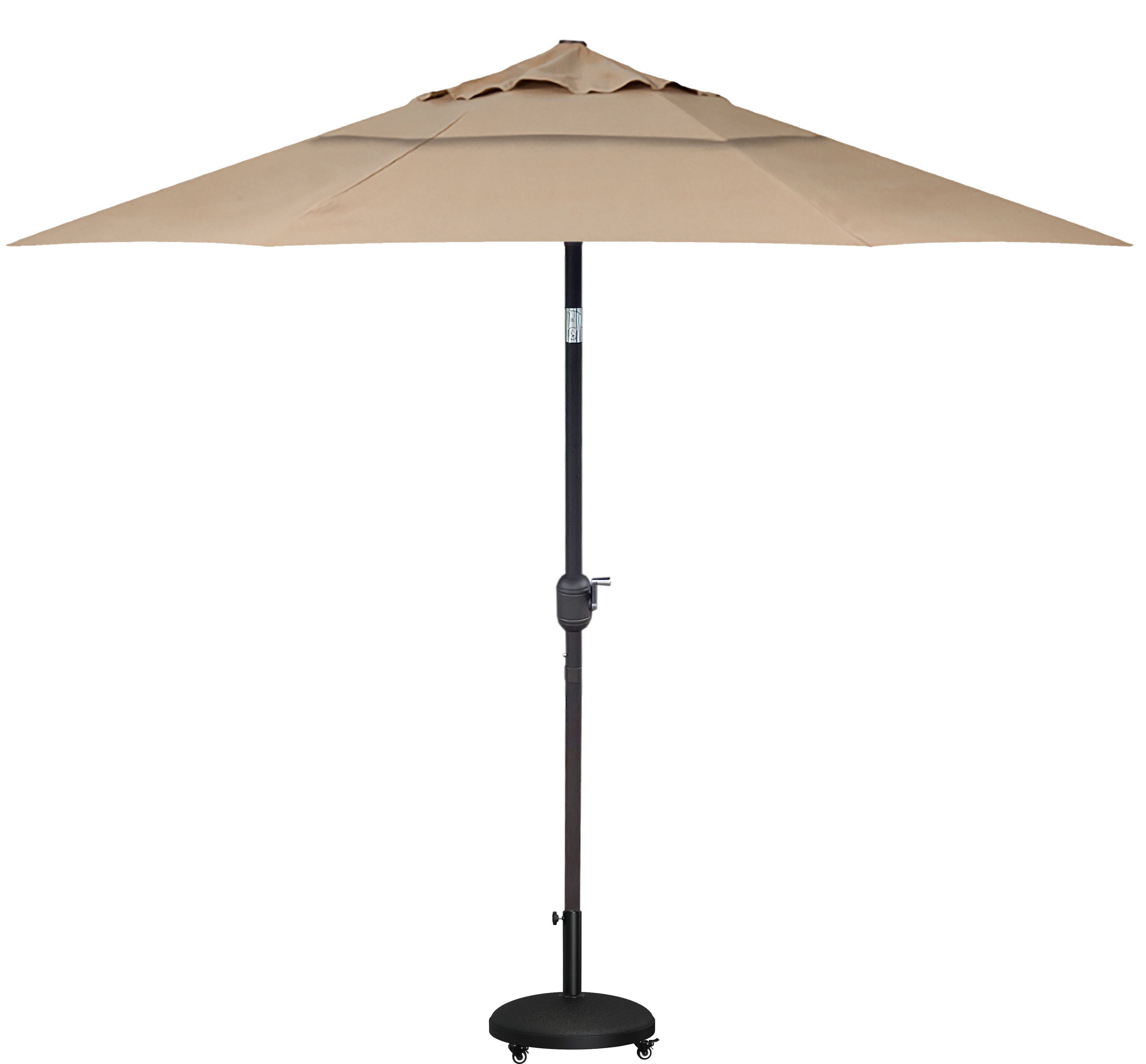 9'ft Patio Umbrella Push Button Tilt Double Wind Vents Includes Base Sunbrella