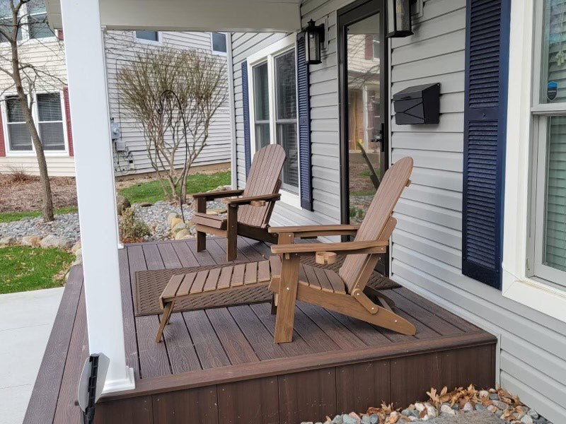 Folding Adirondack Chair with Built in Footrest & Cup/Wine Holders King Size