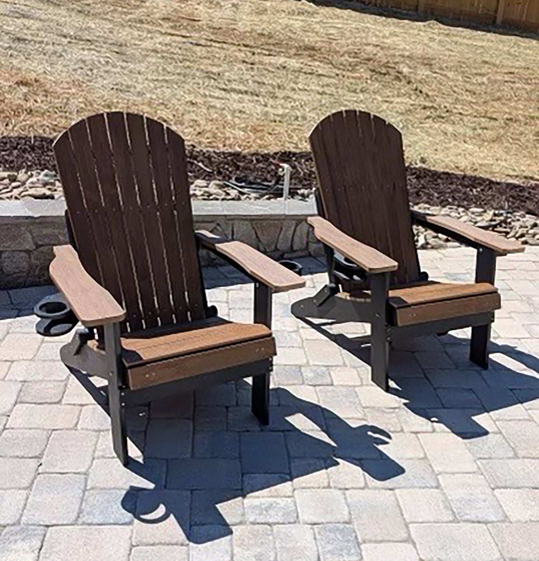 Folding Adirondack Chair with Built in Footrest & Cup/Wine Holders King Size