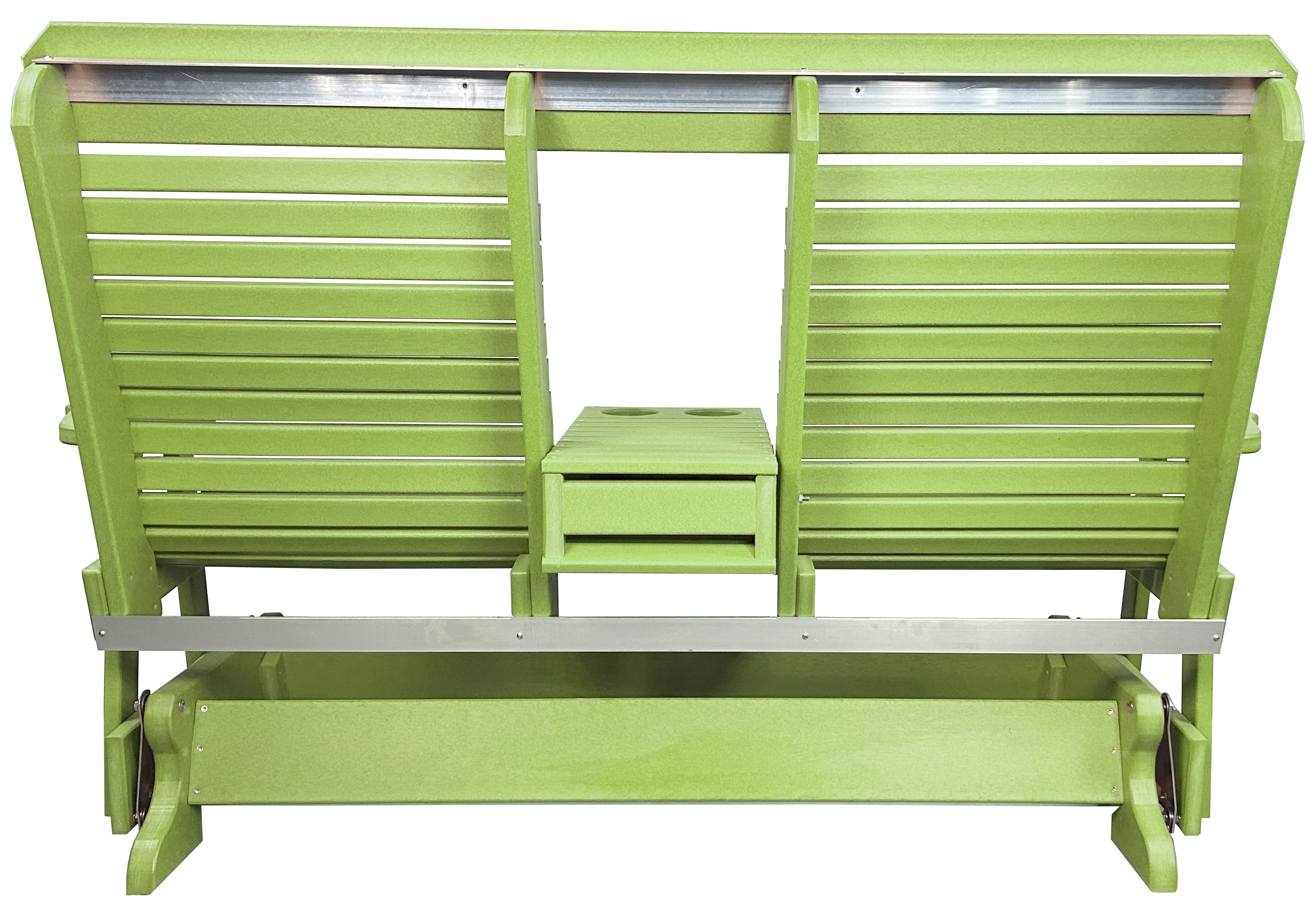 5’ft Rolled Back Loveseat Glider With Fold Down Console