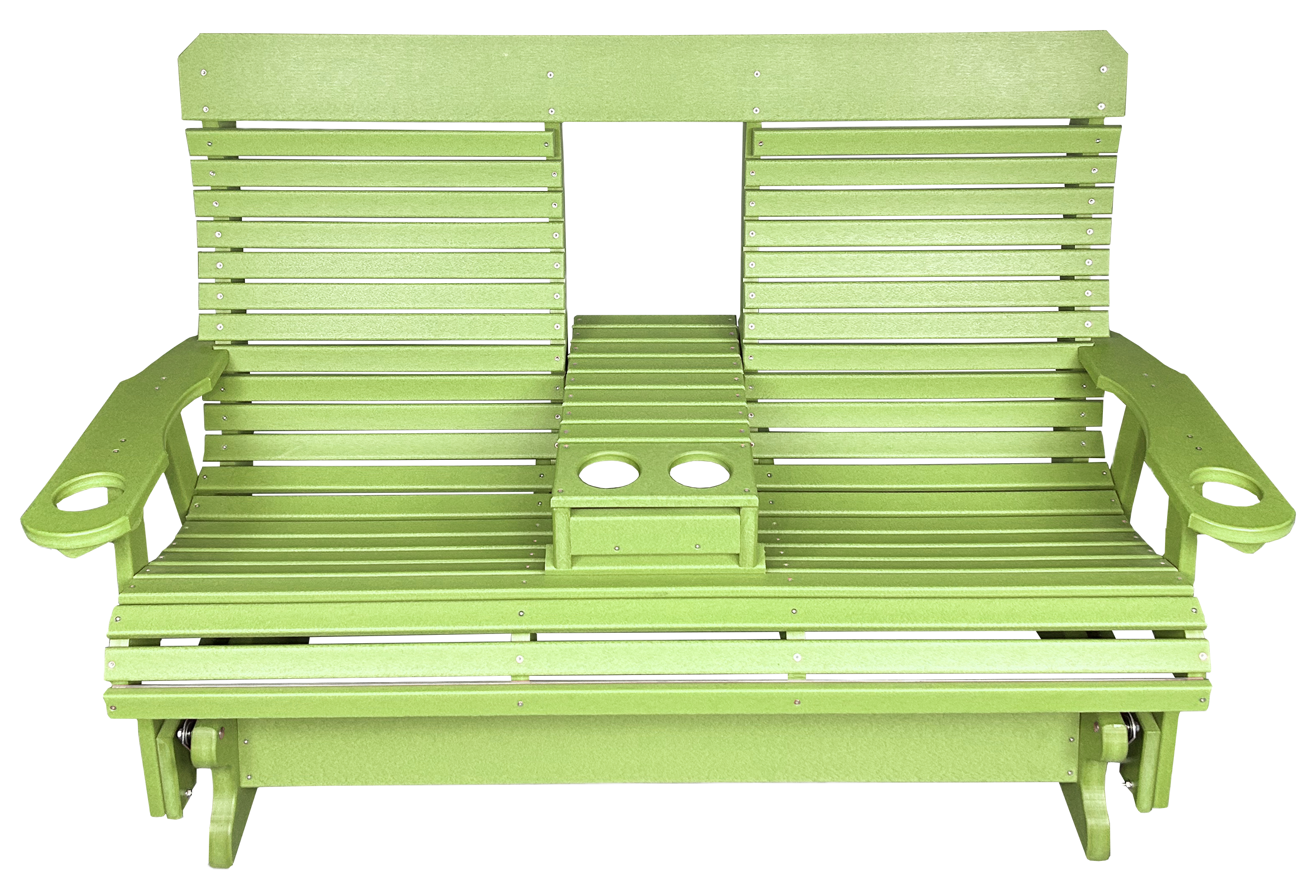 5’ft Rolled Back Loveseat Glider With Fold Down Console