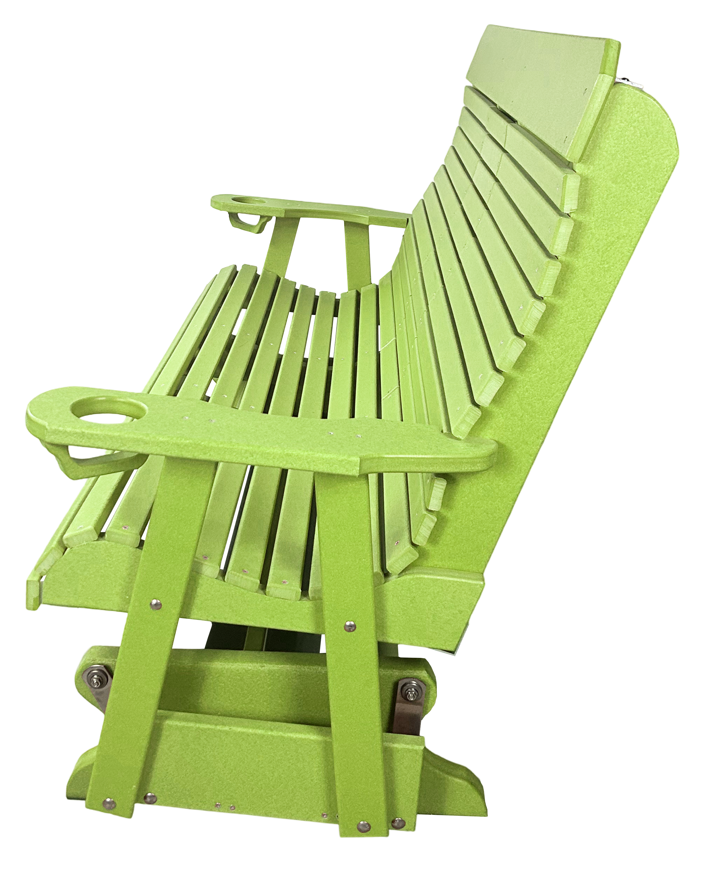 5’ft Rolled Back Loveseat Glider With Fold Down Console