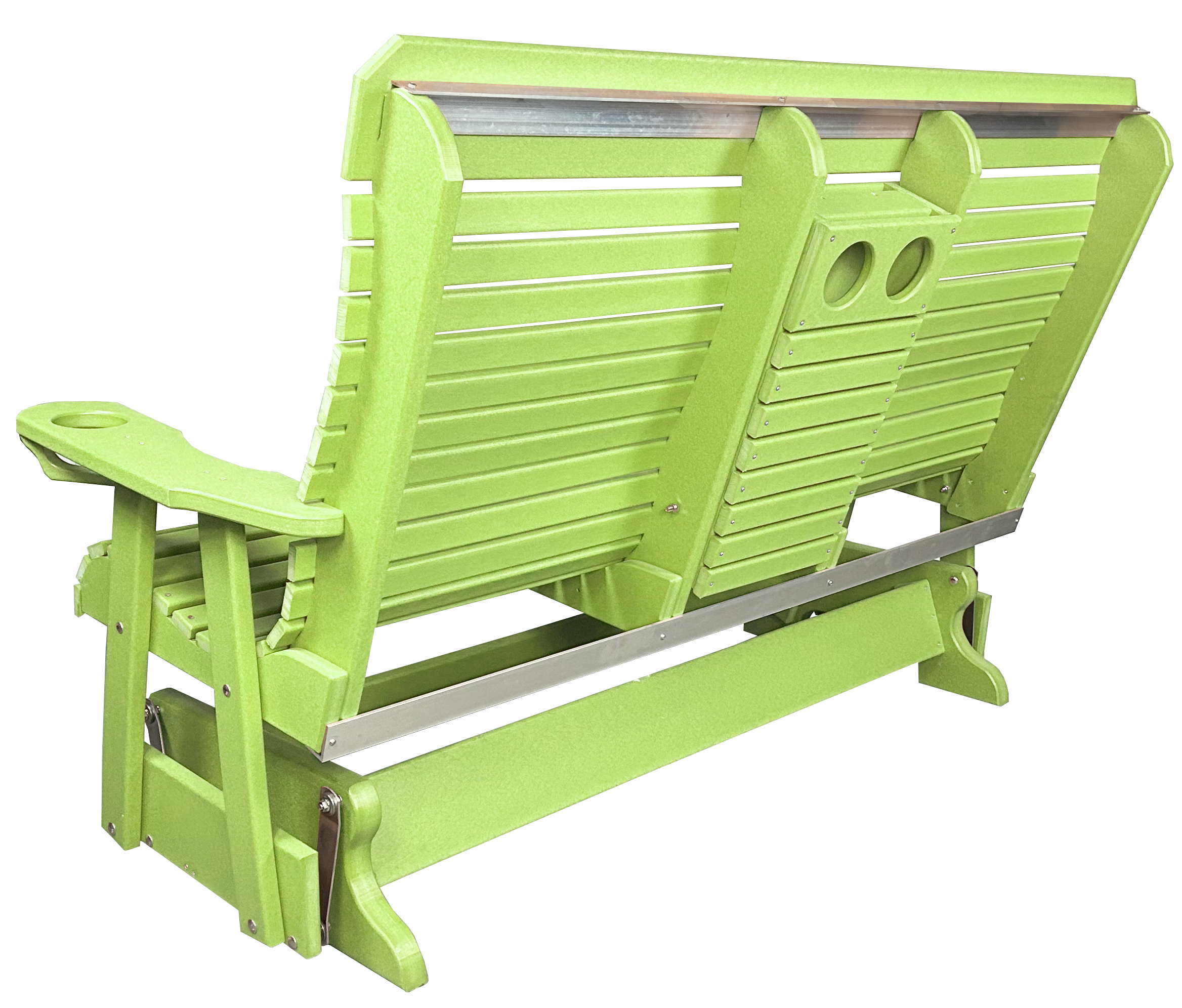5’ft Rolled Back Loveseat Glider With Fold Down Console
