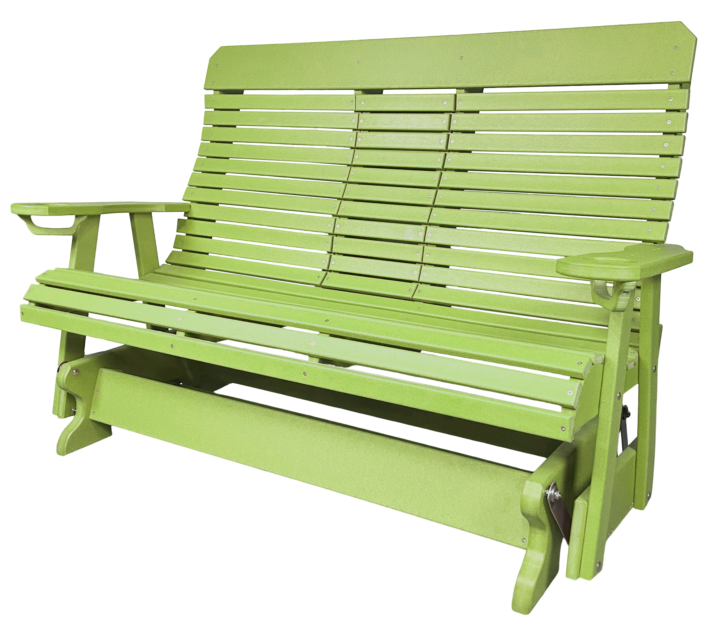 5’ft Rolled Back Loveseat Glider With Fold Down Console