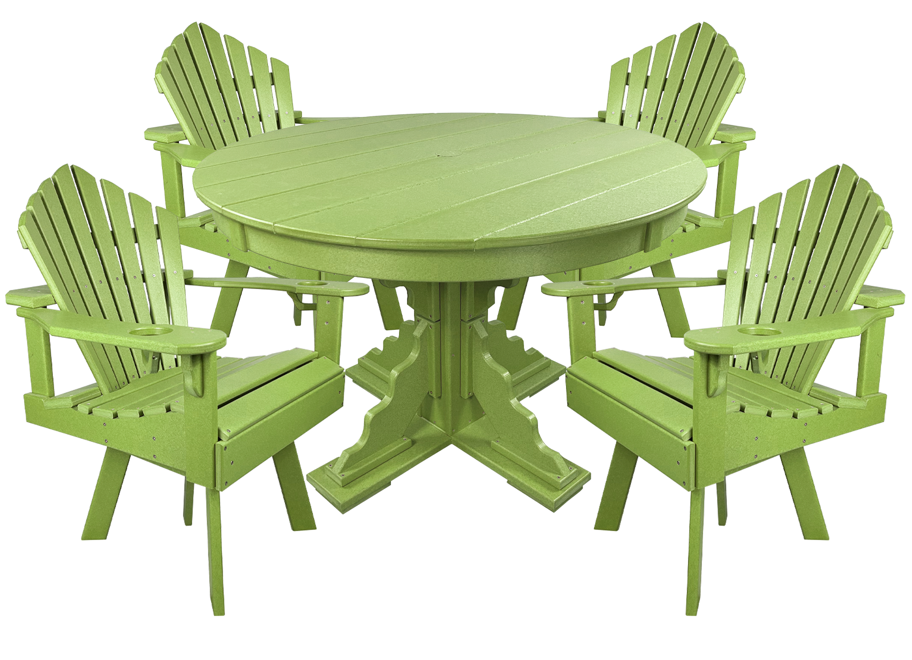 5-Piece 44”rd. Bridgewater Swivel Dining Set With Built In Cupholders
