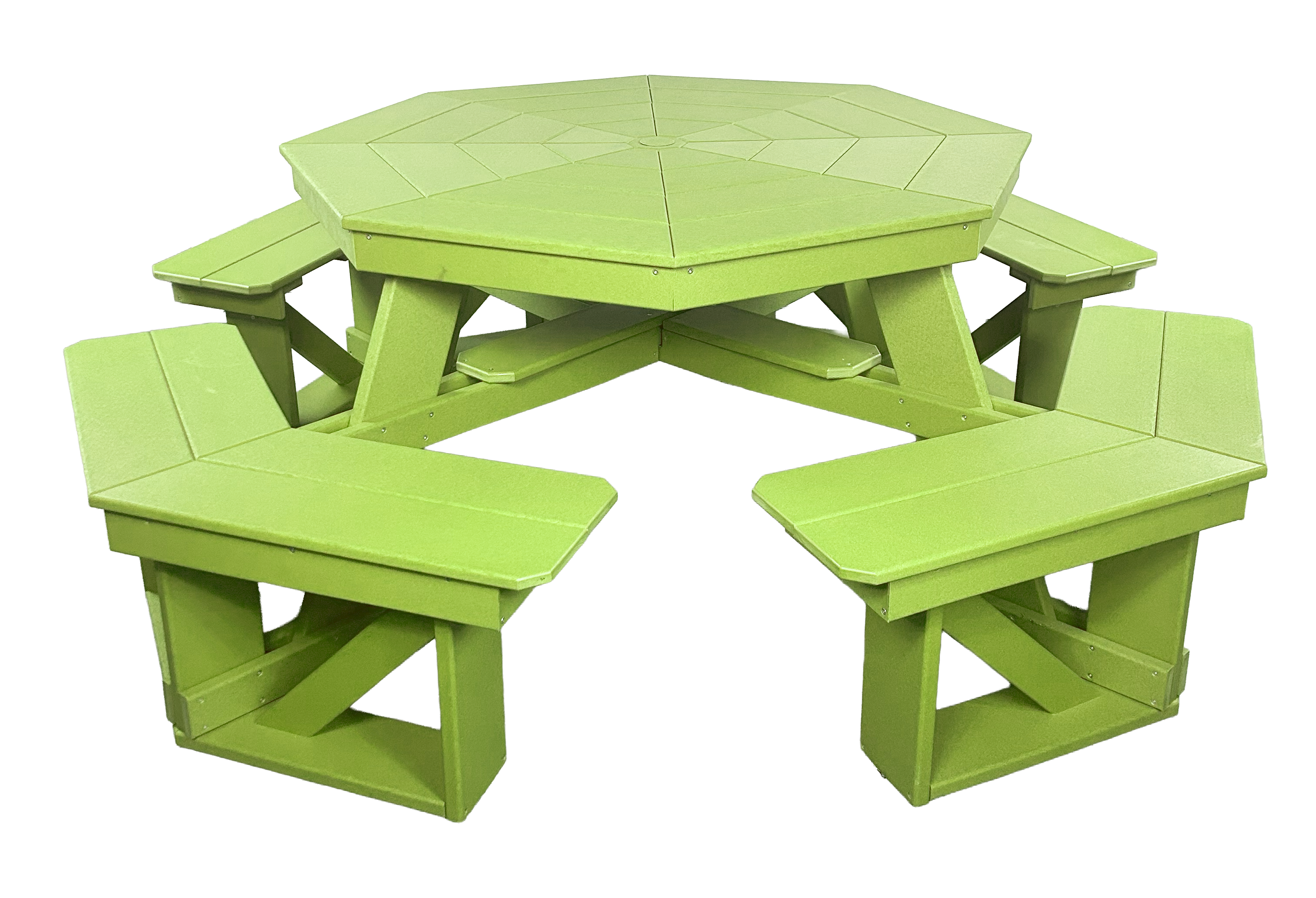 8-Person Hillside Octagon Table With Umbrella Hole & Plug