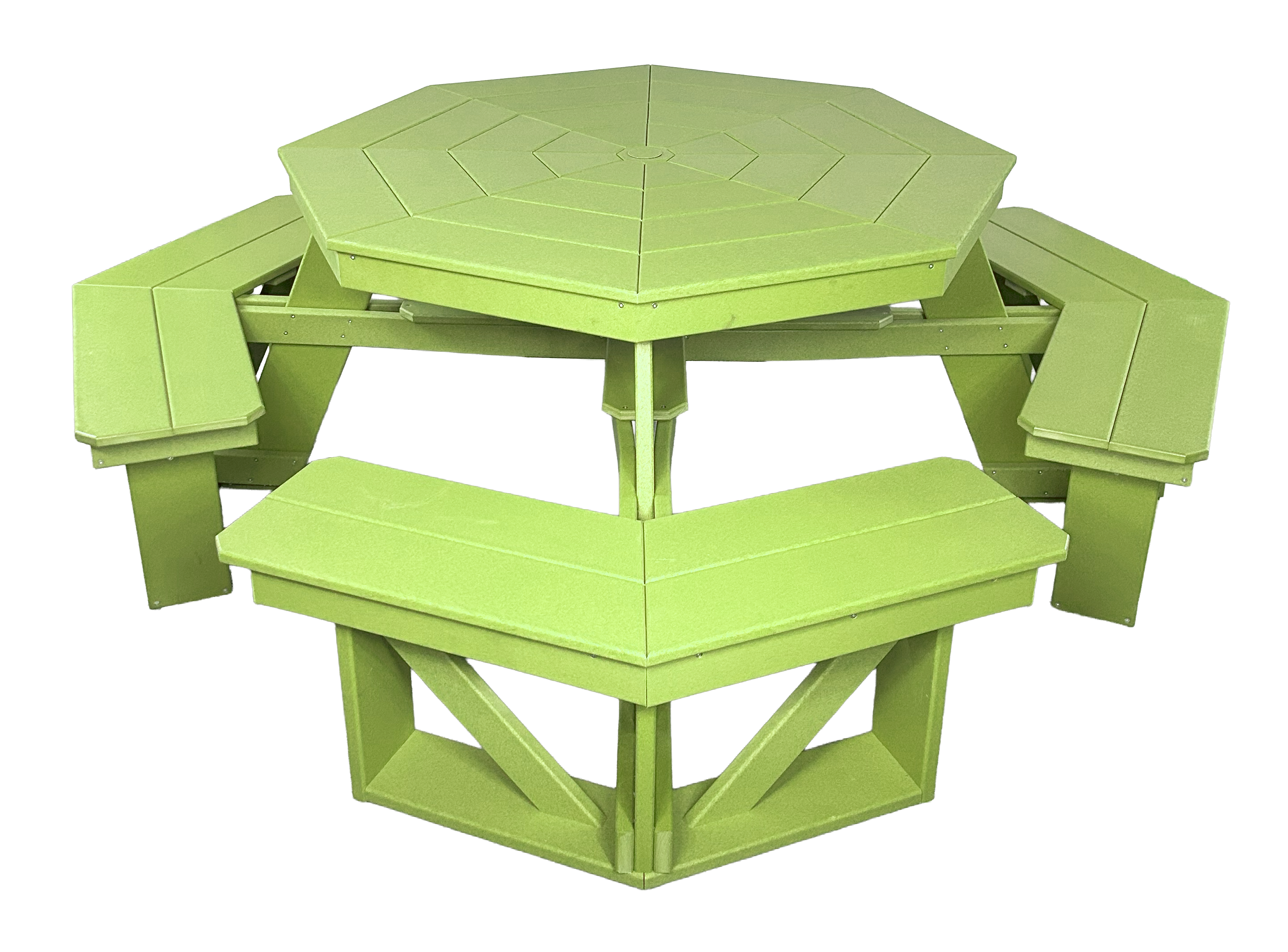 8-Person Hillside Octagon Table With Umbrella Hole & Plug