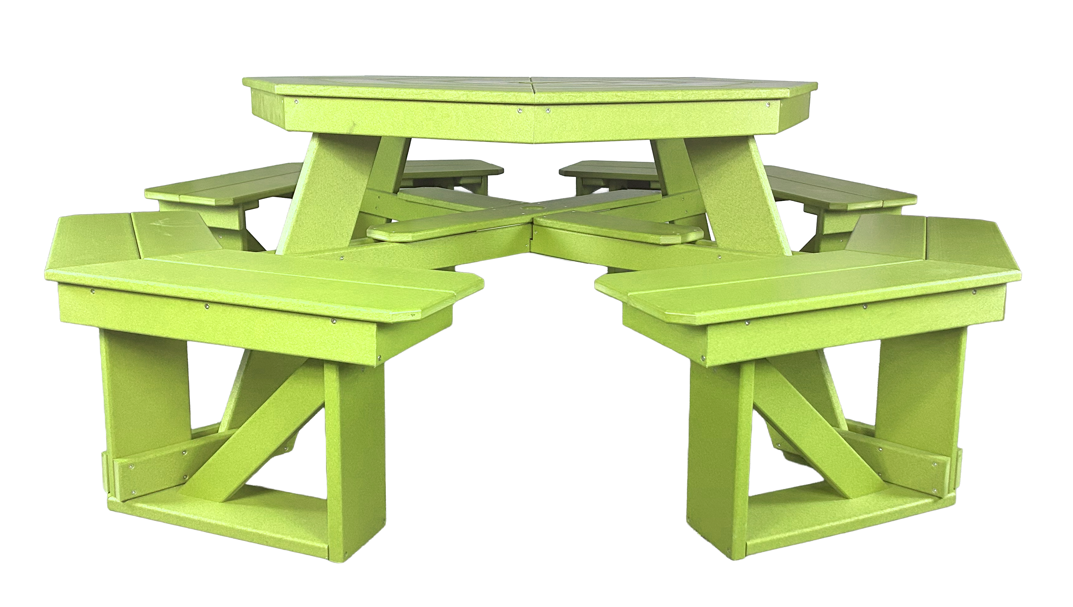 8-Person Hillside Octagon Table With Umbrella Hole & Plug