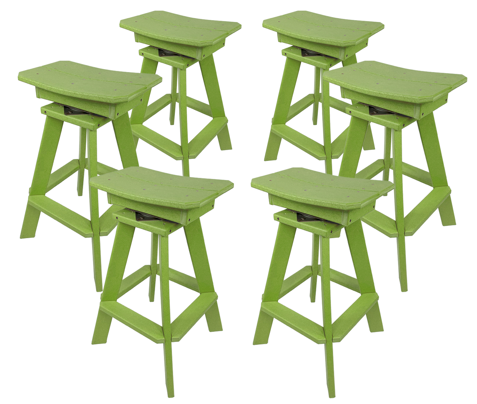 Set of 6 - Swivel Saddle Bar Stools