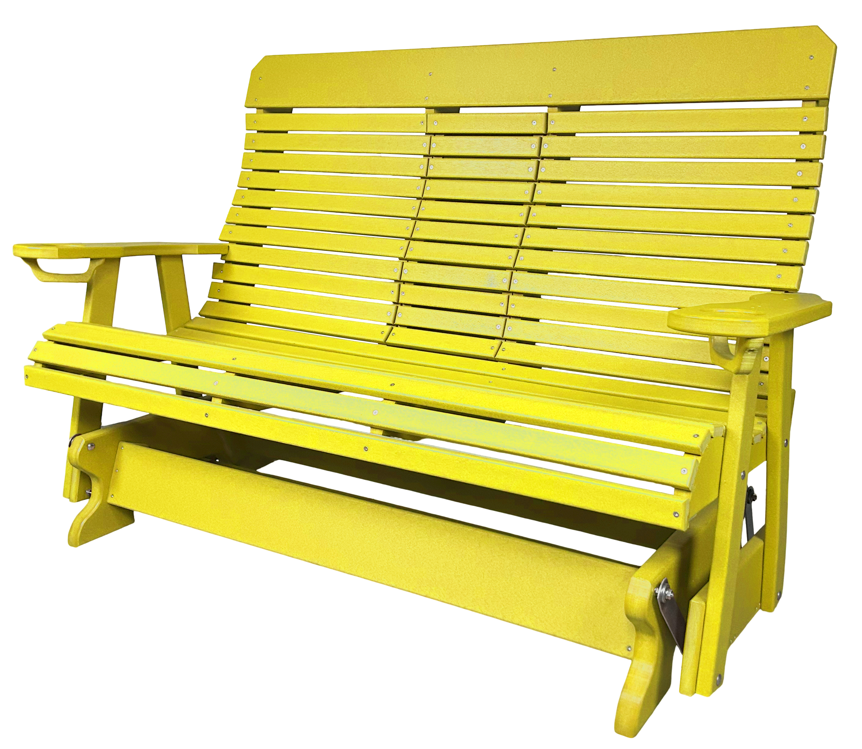 5’ft Rolled Back Loveseat Glider With Fold Down Console
