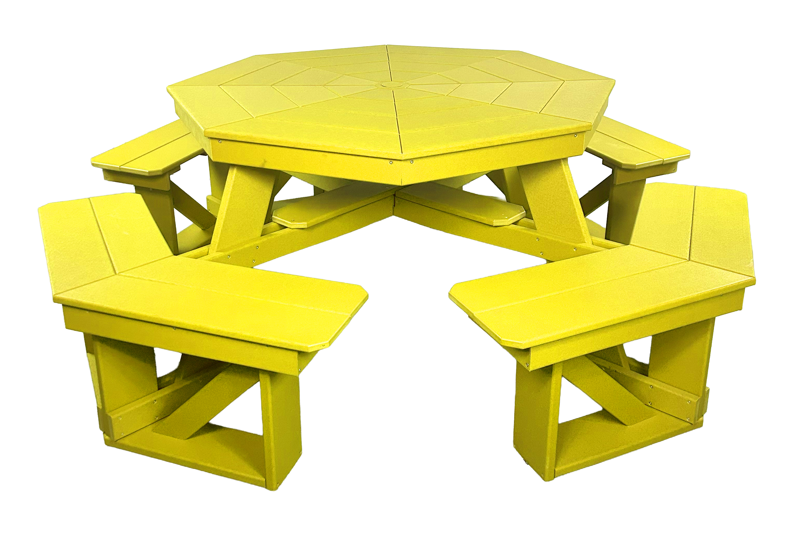 8-Person Hillside Octagon Table With Umbrella Hole & Plug