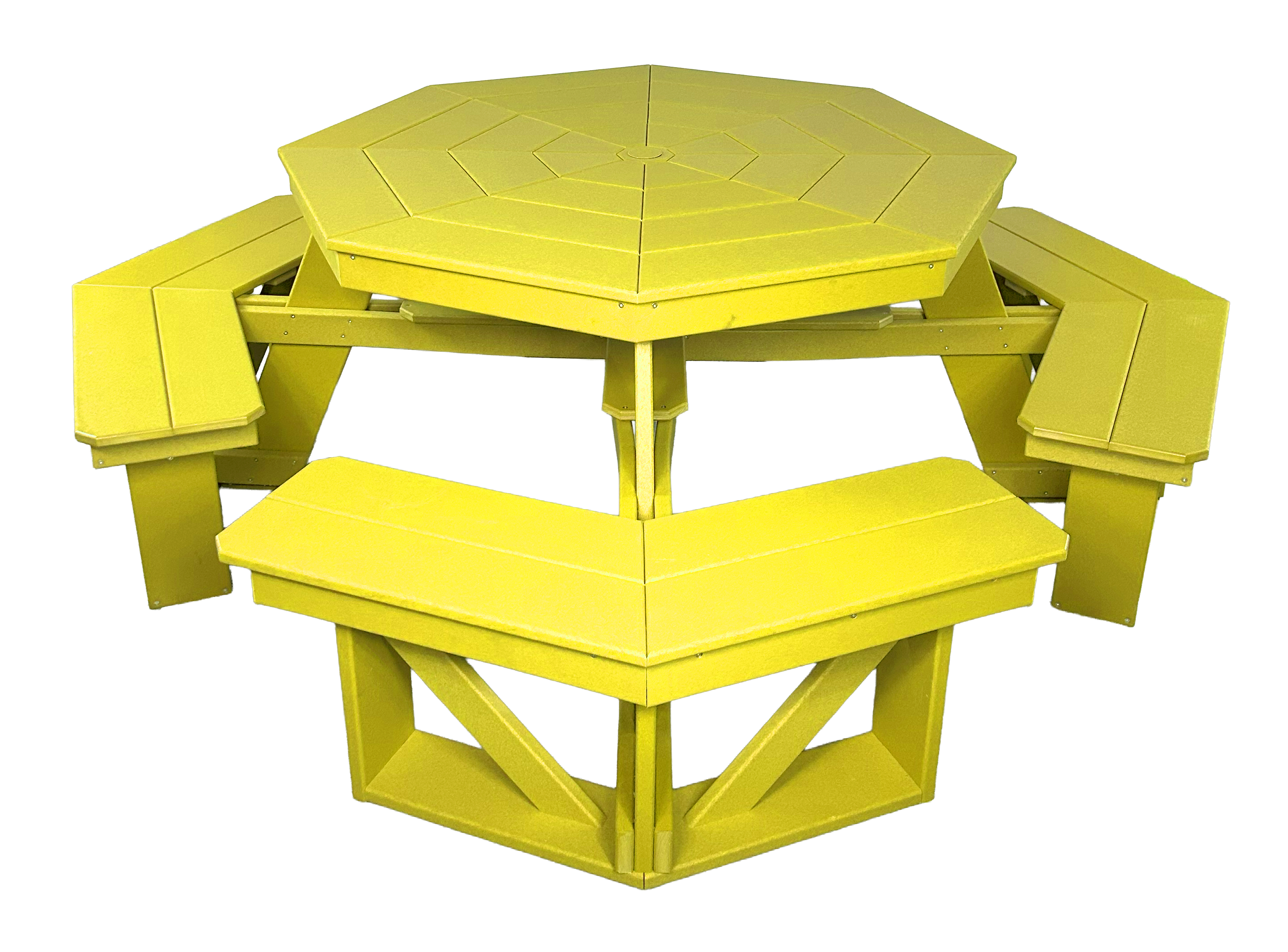 8-Person Hillside Octagon Table With Umbrella Hole & Plug