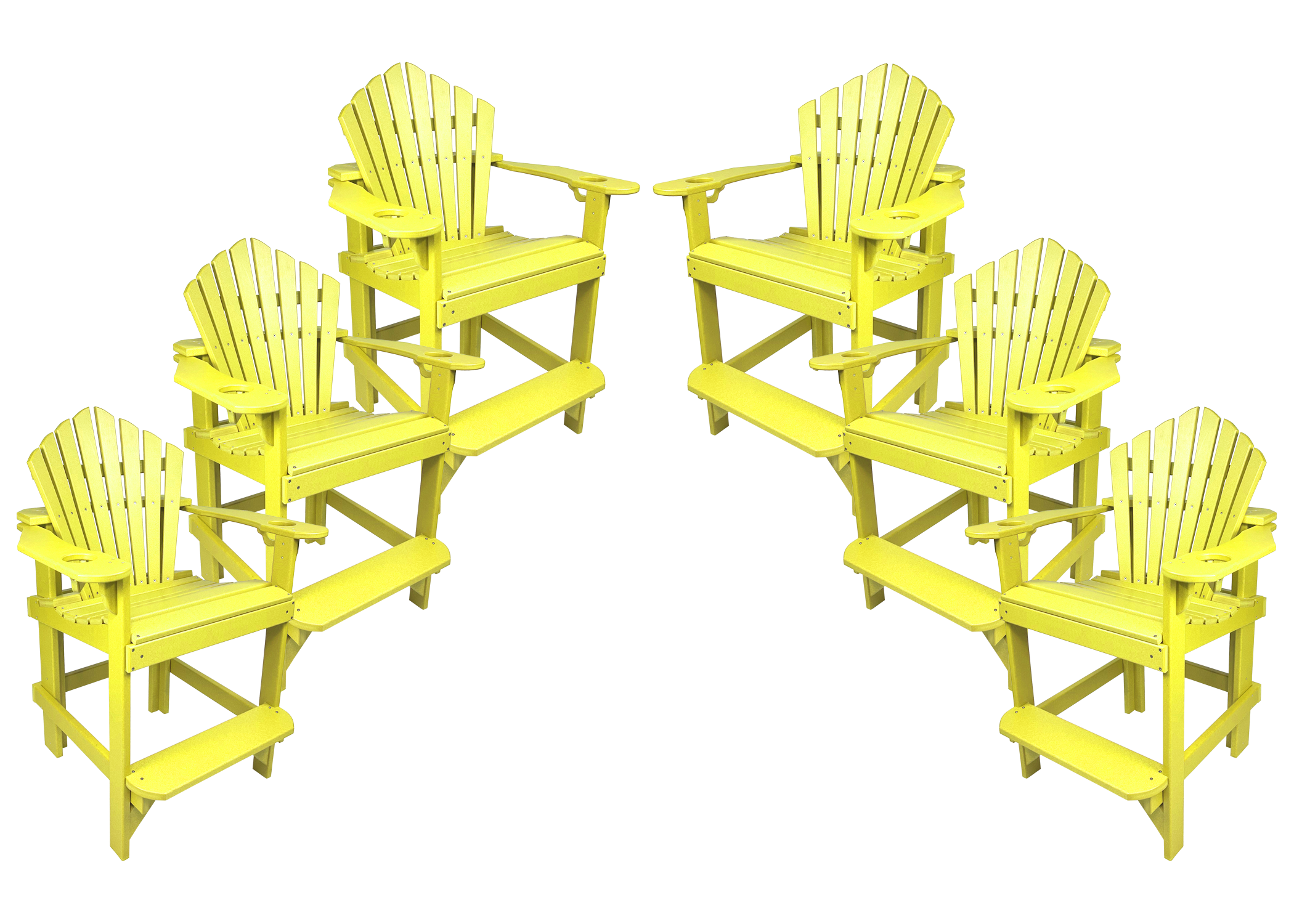 Set of 6 - Bridgewater Counter Chairs With Built In Cupholders