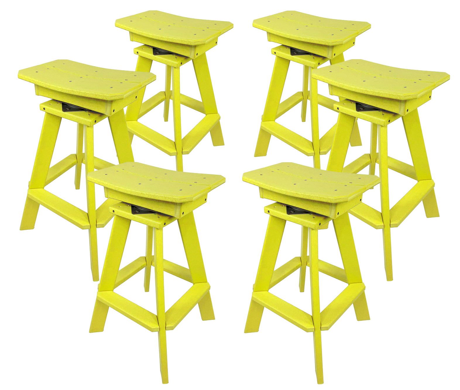 Set of 6 - Swivel Saddle Bar Stools