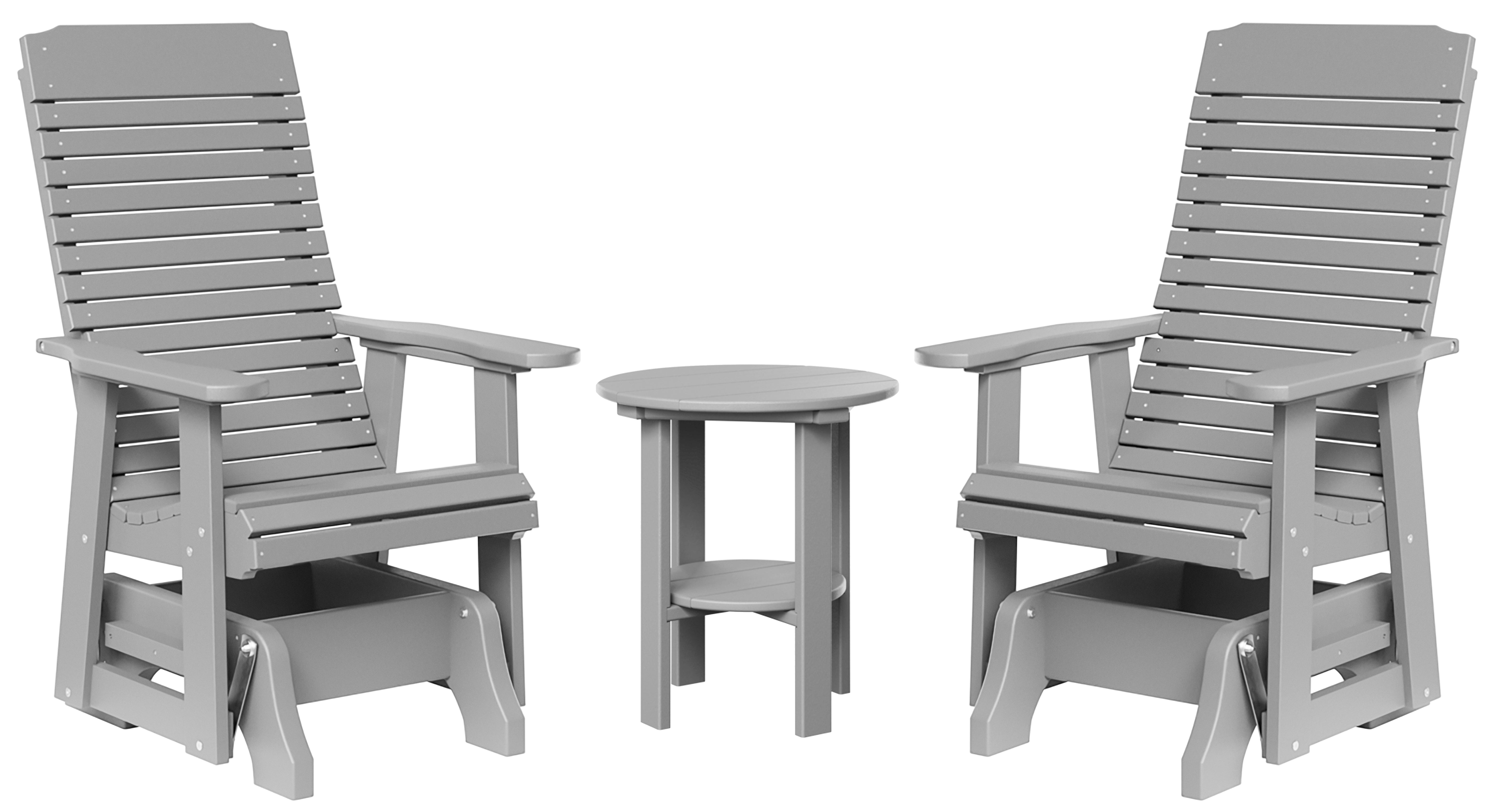 Traditional Single Gliders and Two Tier End Table - New