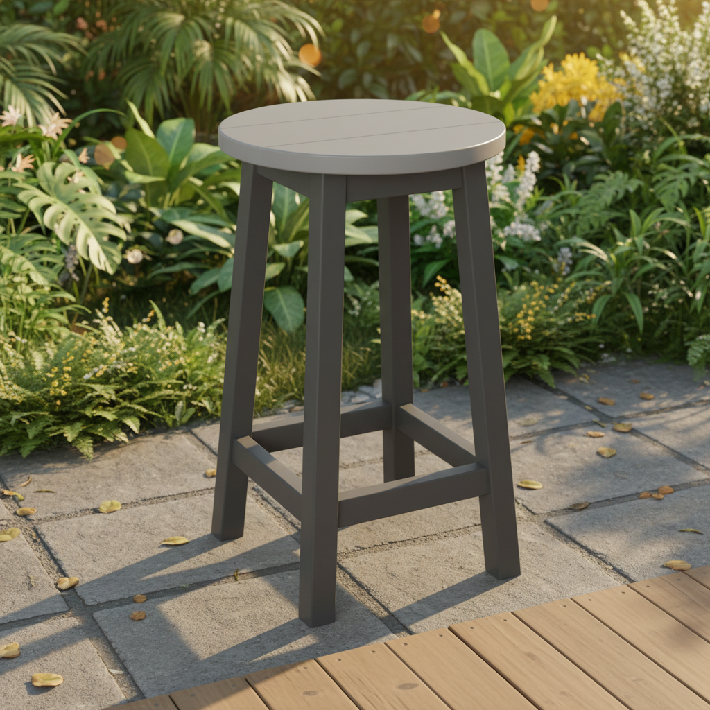 DuraWeather Poly ROUND BAR STOOL