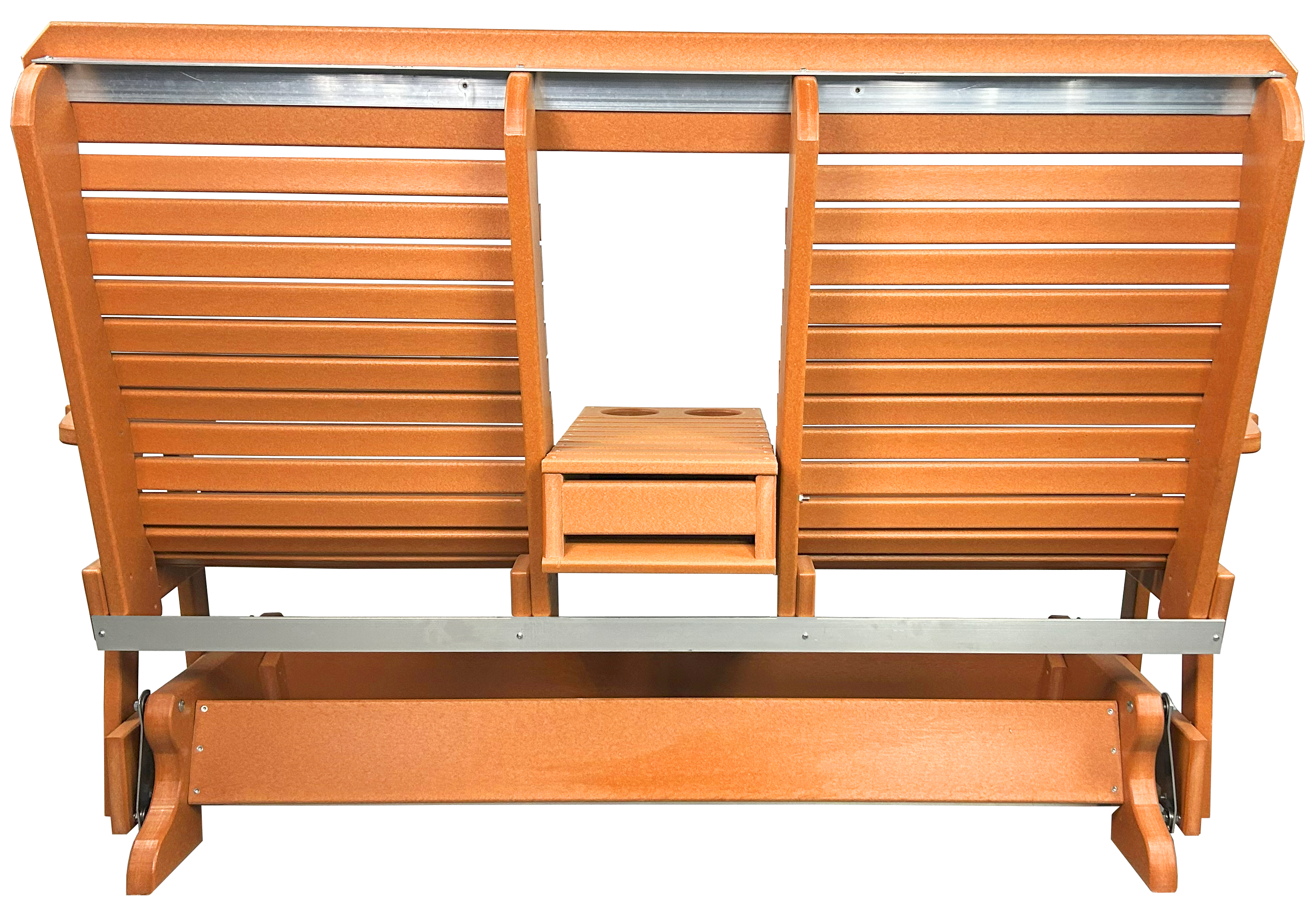 5’ft Rolled Back Loveseat Glider With Fold Down Console