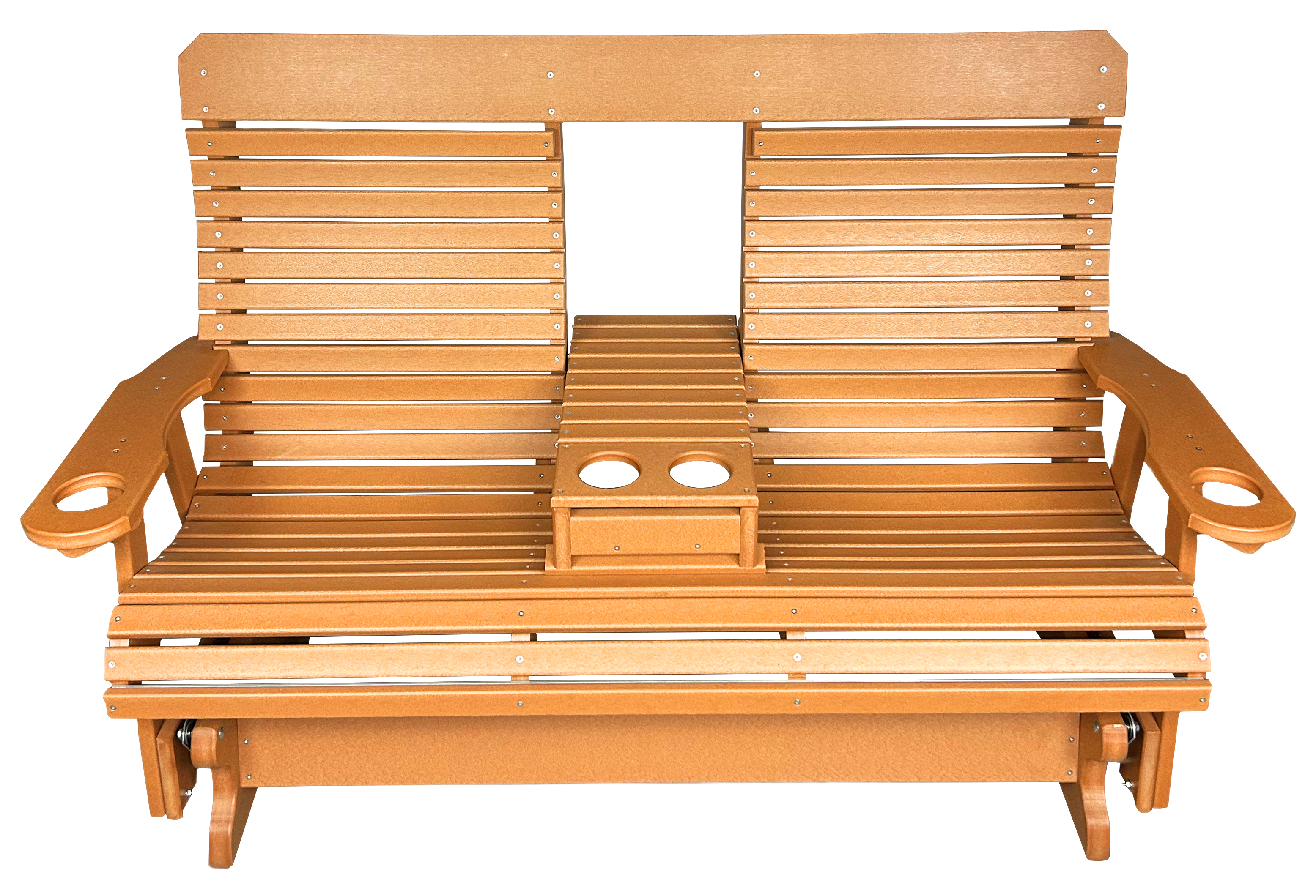 5’ft Rolled Back Loveseat Glider With Fold Down Console