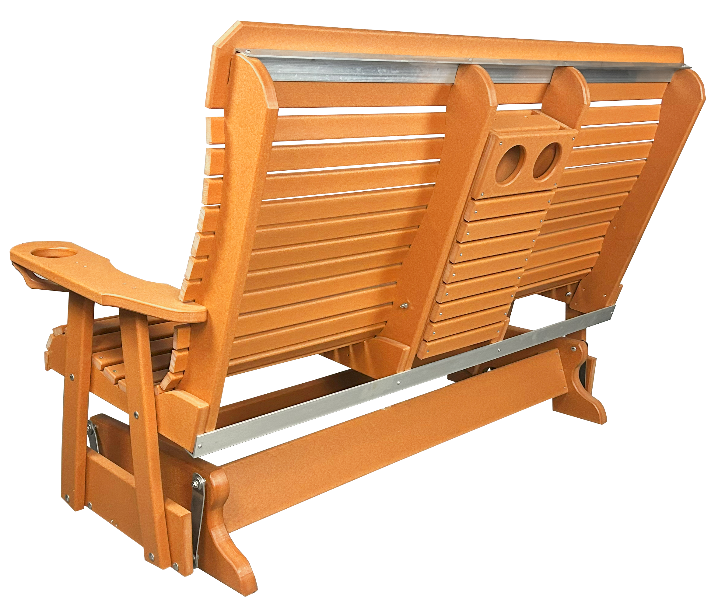 5’ft Rolled Back Loveseat Glider With Fold Down Console