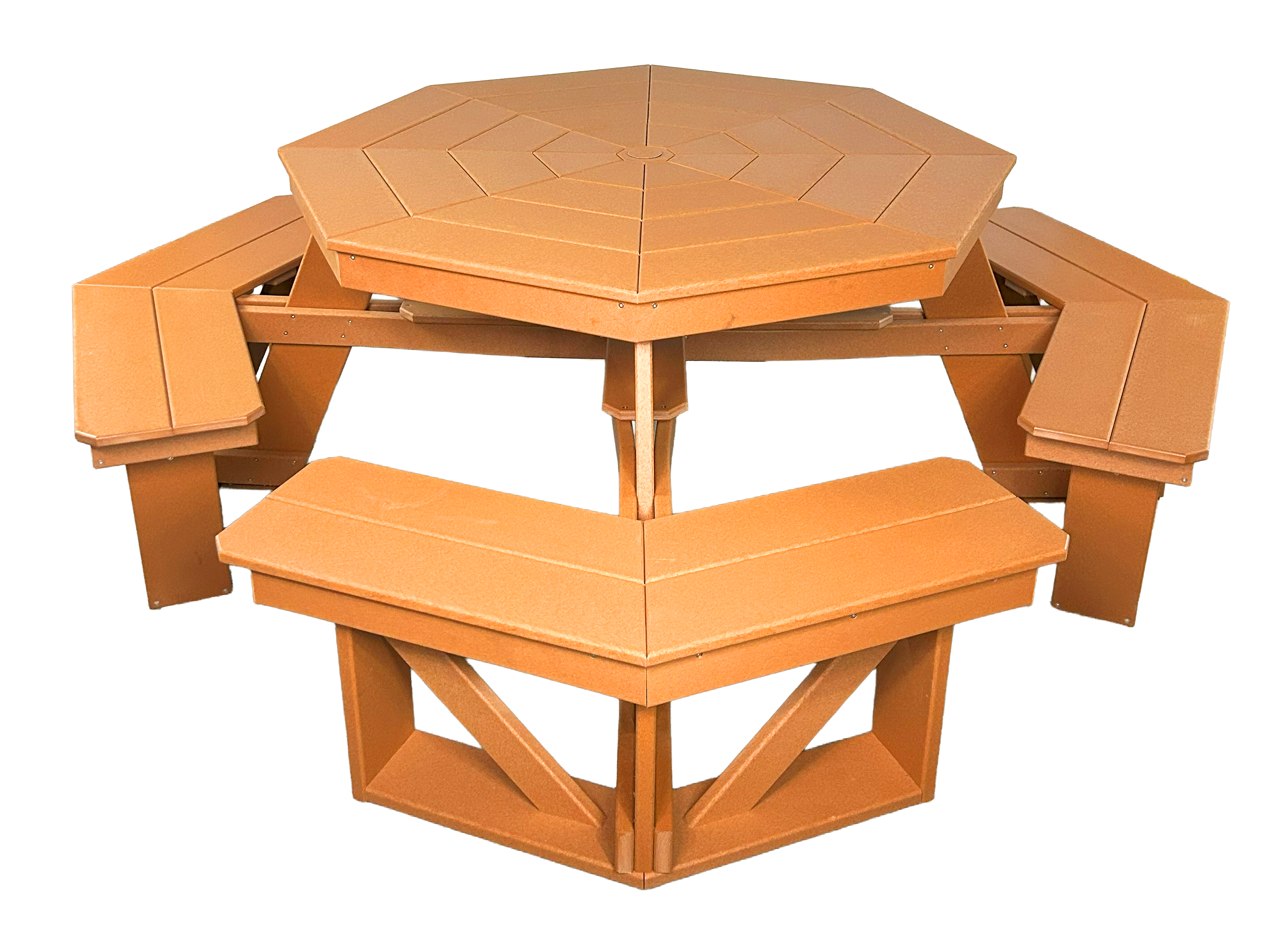 8-Person Hillside Octagon Table With Umbrella Hole & Plug