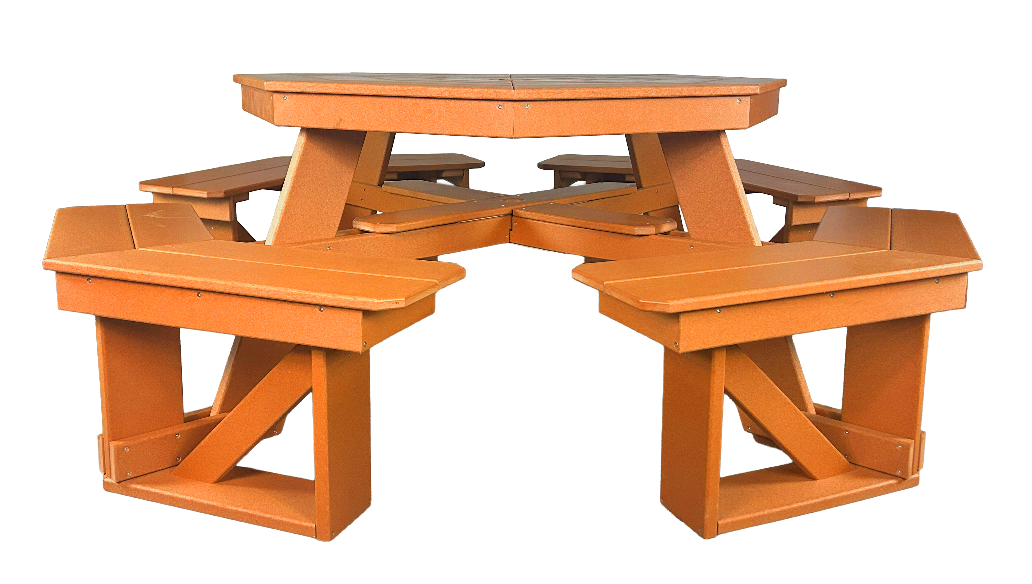 8-Person Hillside Octagon Table With Umbrella Hole & Plug