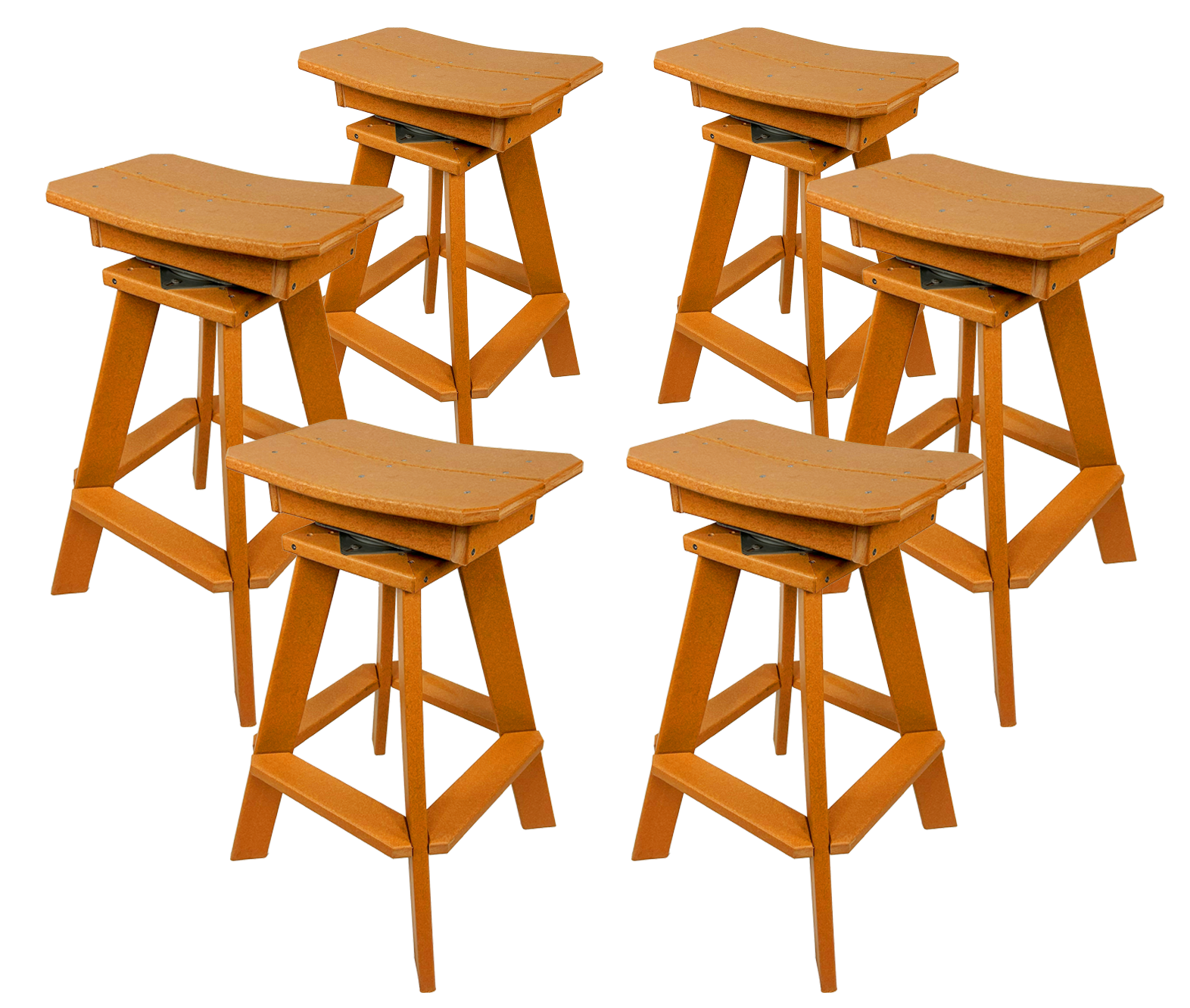 Set of 6 - Swivel Saddle Bar Stools