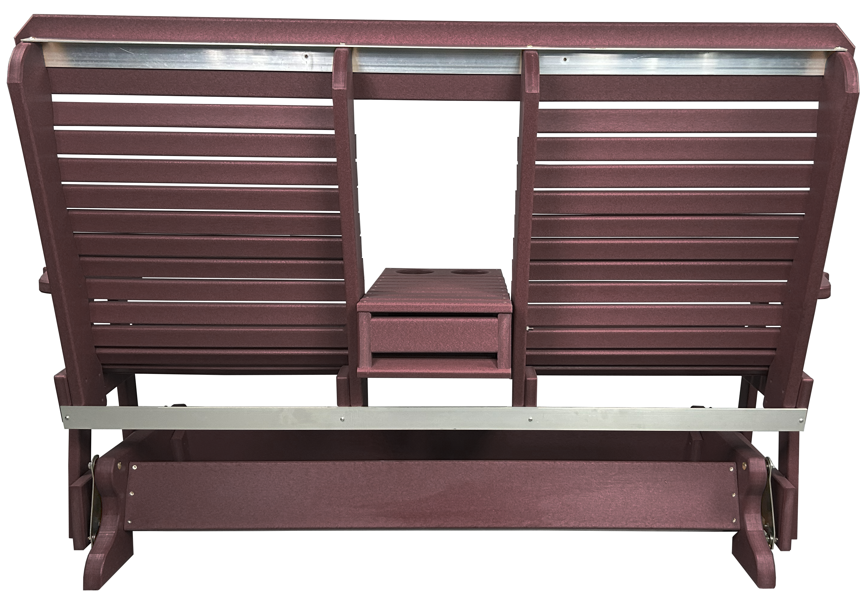 5’ft Rolled Back Loveseat Glider With Fold Down Console