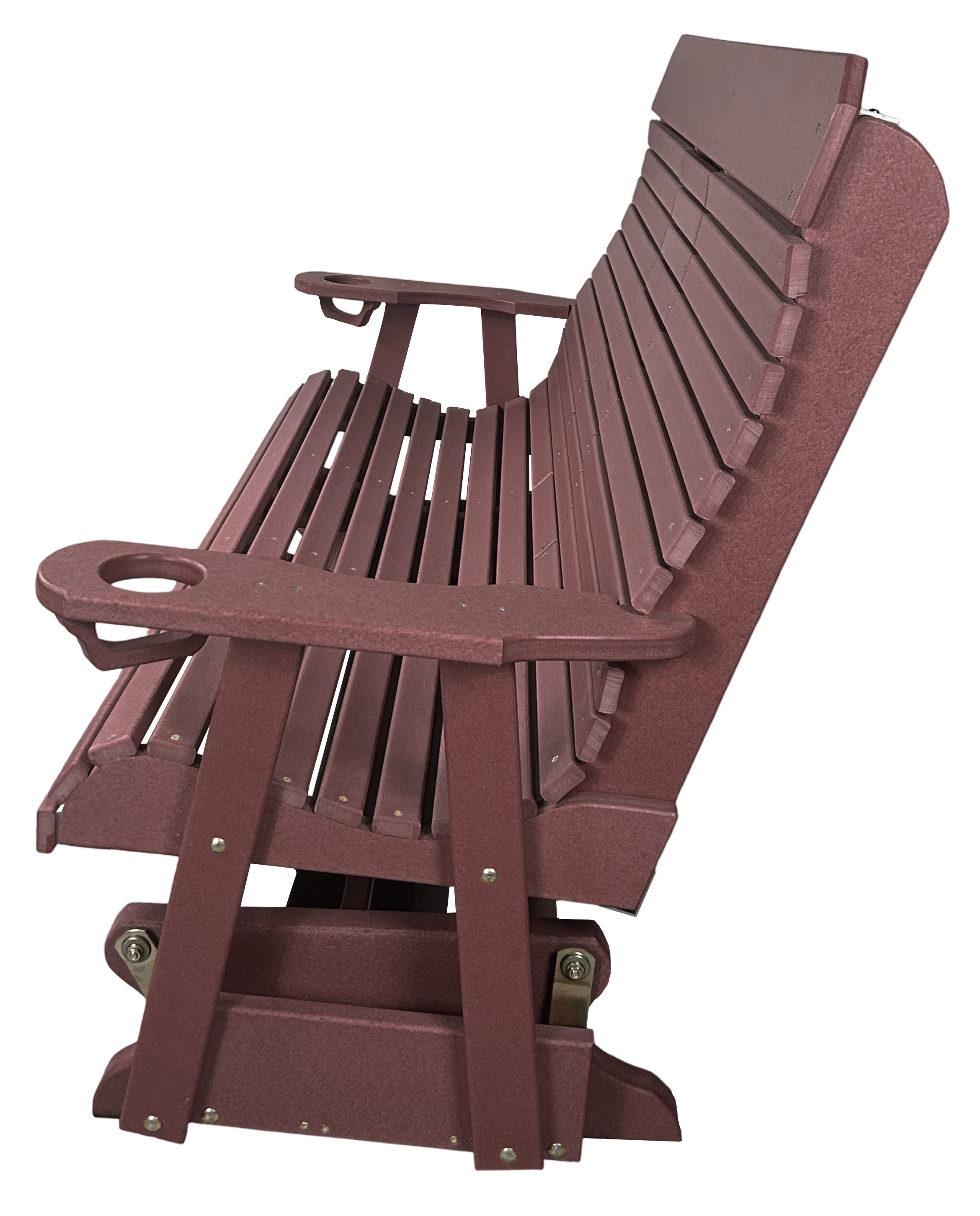 5’ft Rolled Back Loveseat Glider With Fold Down Console