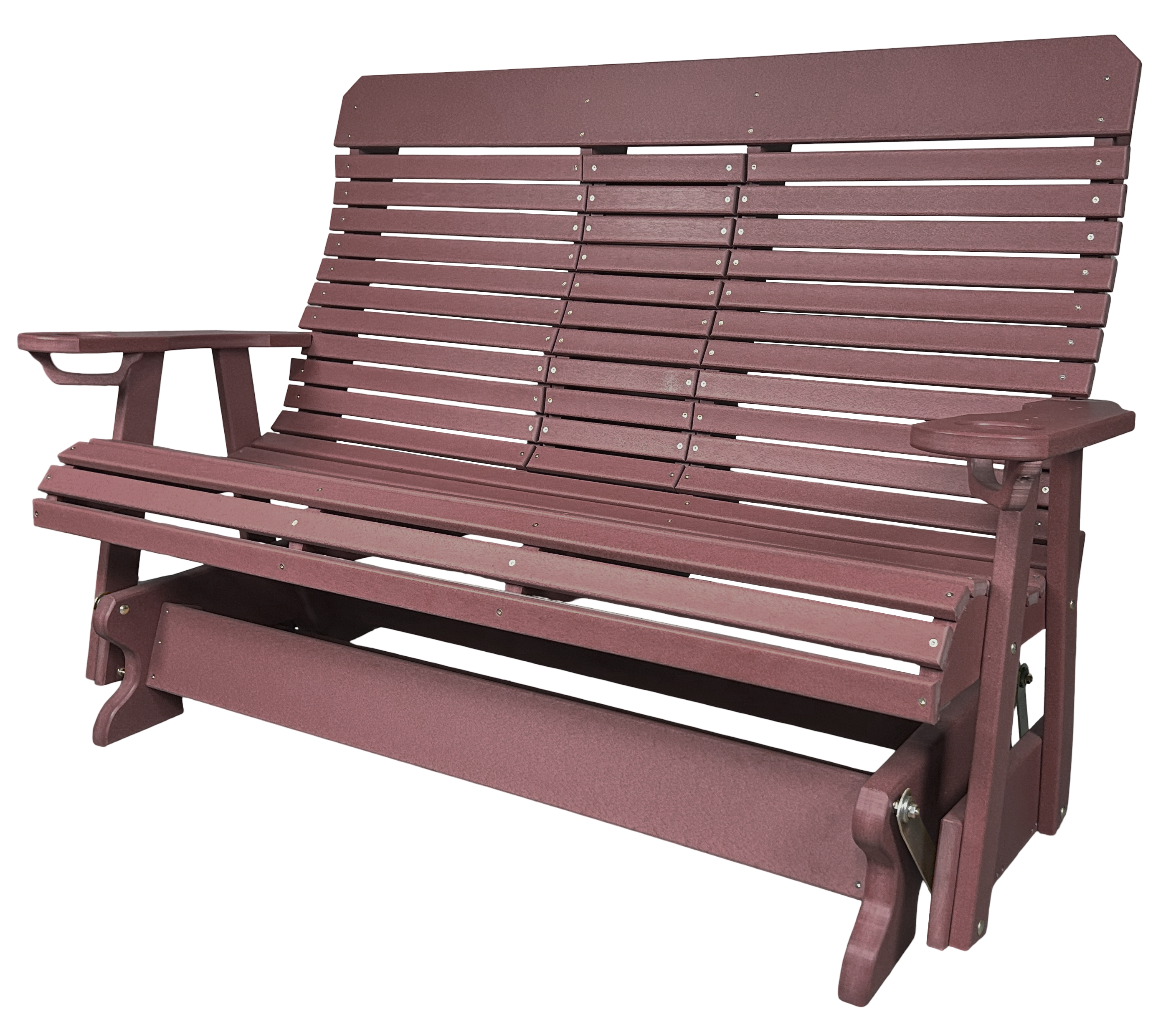 5’ft Rolled Back Loveseat Glider With Fold Down Console