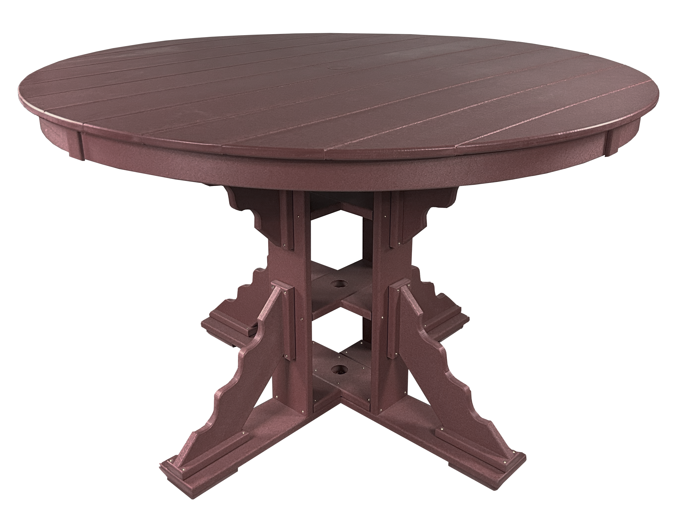 7-Piece 60”rd. Bridgewater Dining Set With Built In Cupholders