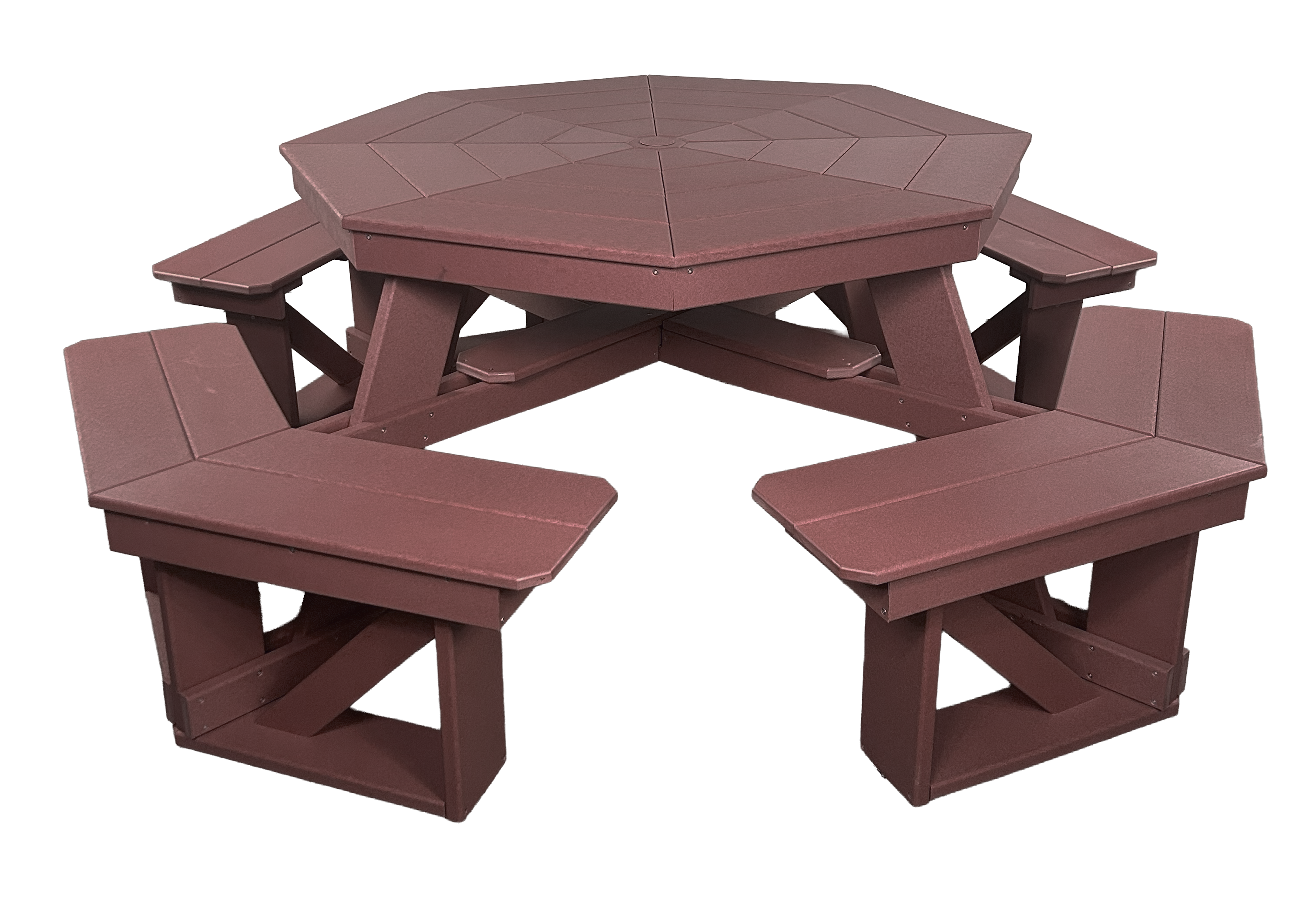 8-Person Hillside Octagon Table With Umbrella Hole & Plug