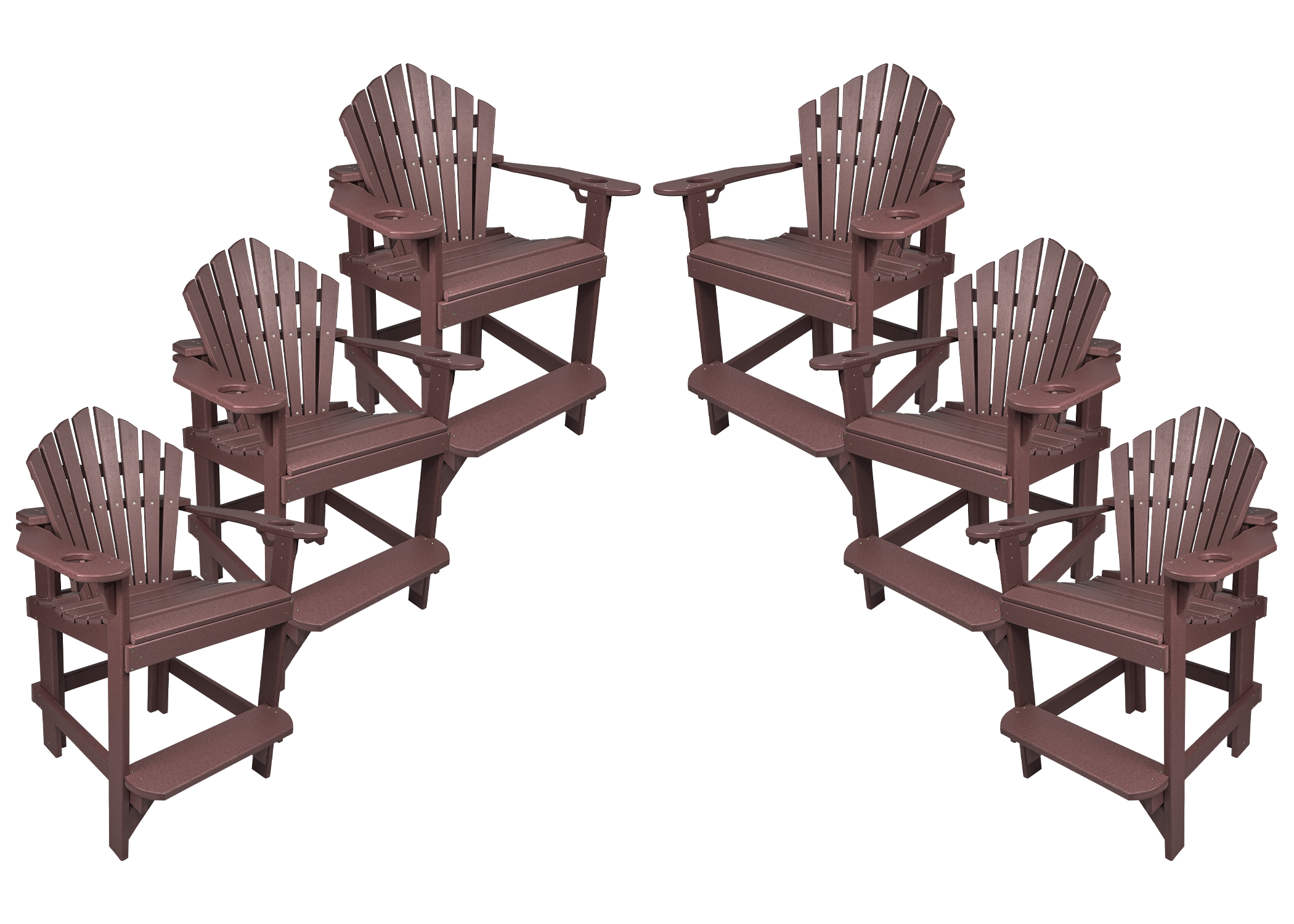 Set of 6 - Bridgewater Counter Chairs With Built In Cupholders