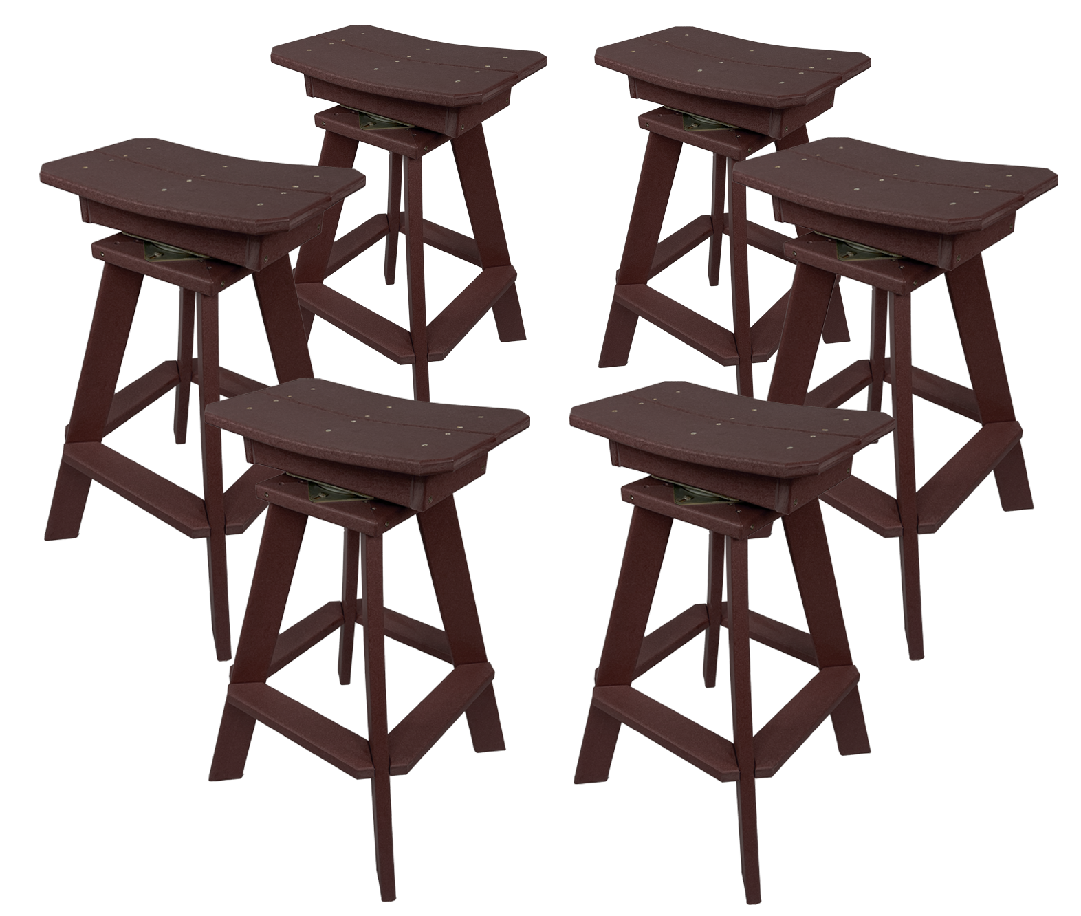 Set of 6 - Swivel Saddle Bar Stools