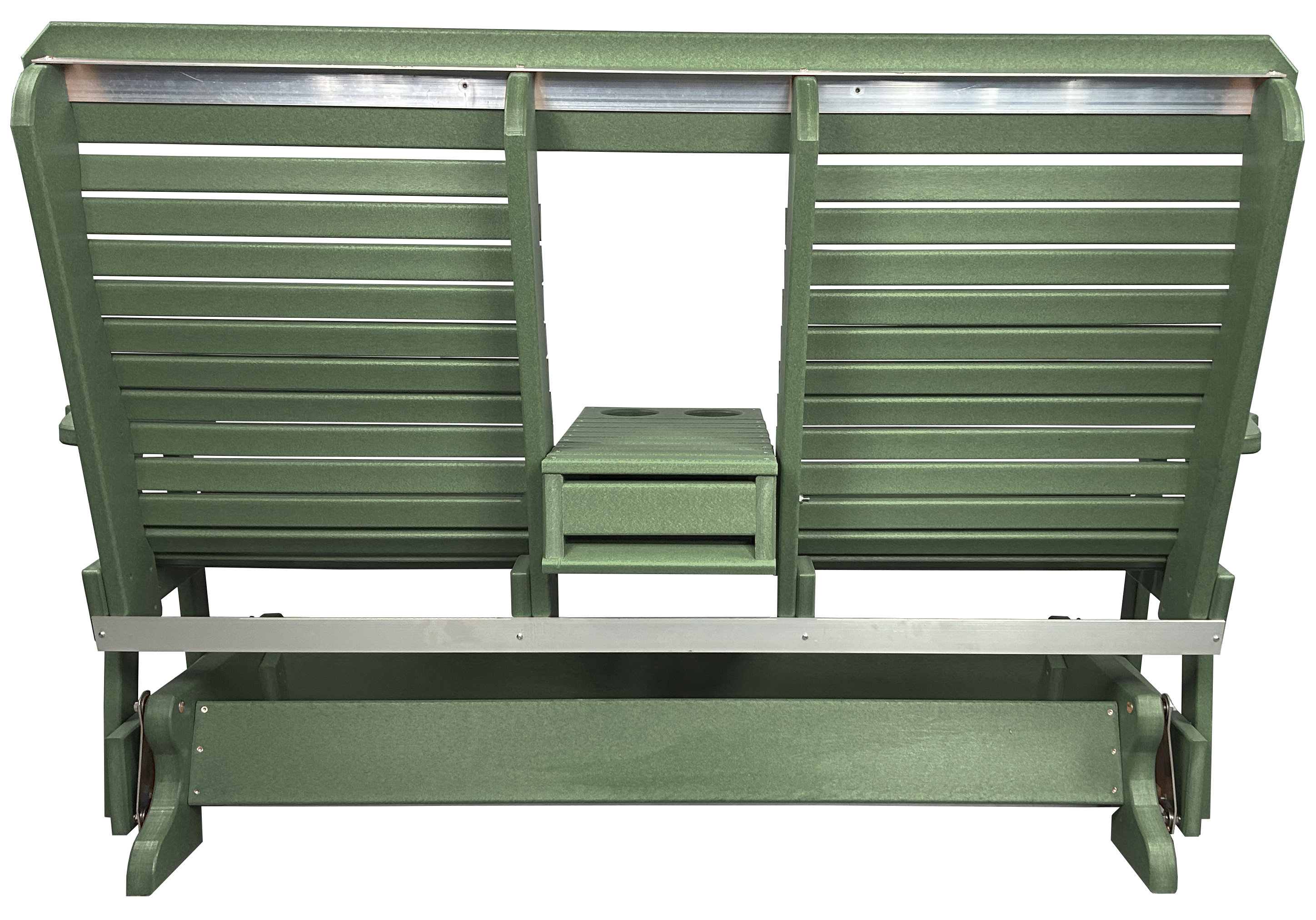 5’ft Rolled Back Loveseat Glider With Fold Down Console