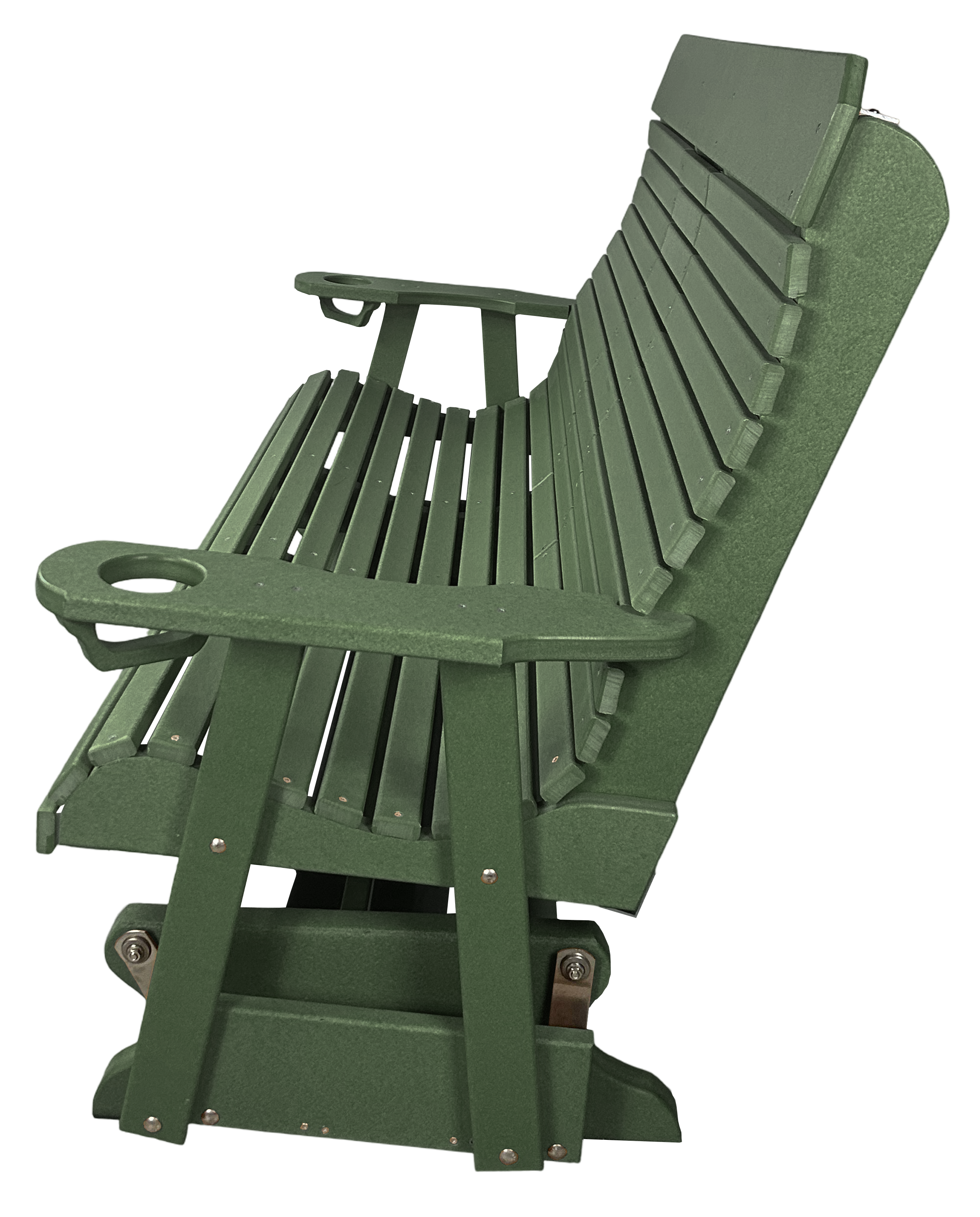 5’ft Rolled Back Loveseat Glider With Fold Down Console