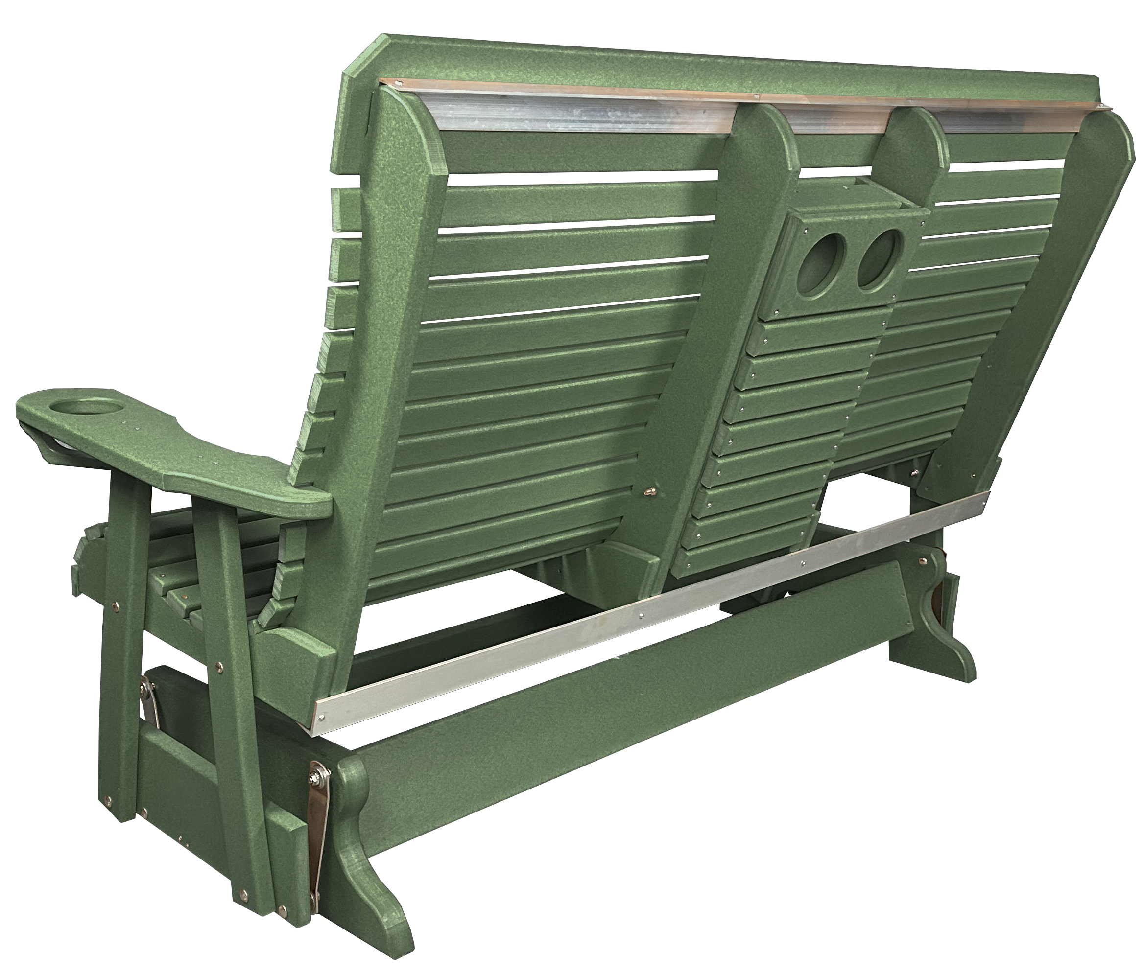 5’ft Rolled Back Loveseat Glider With Fold Down Console