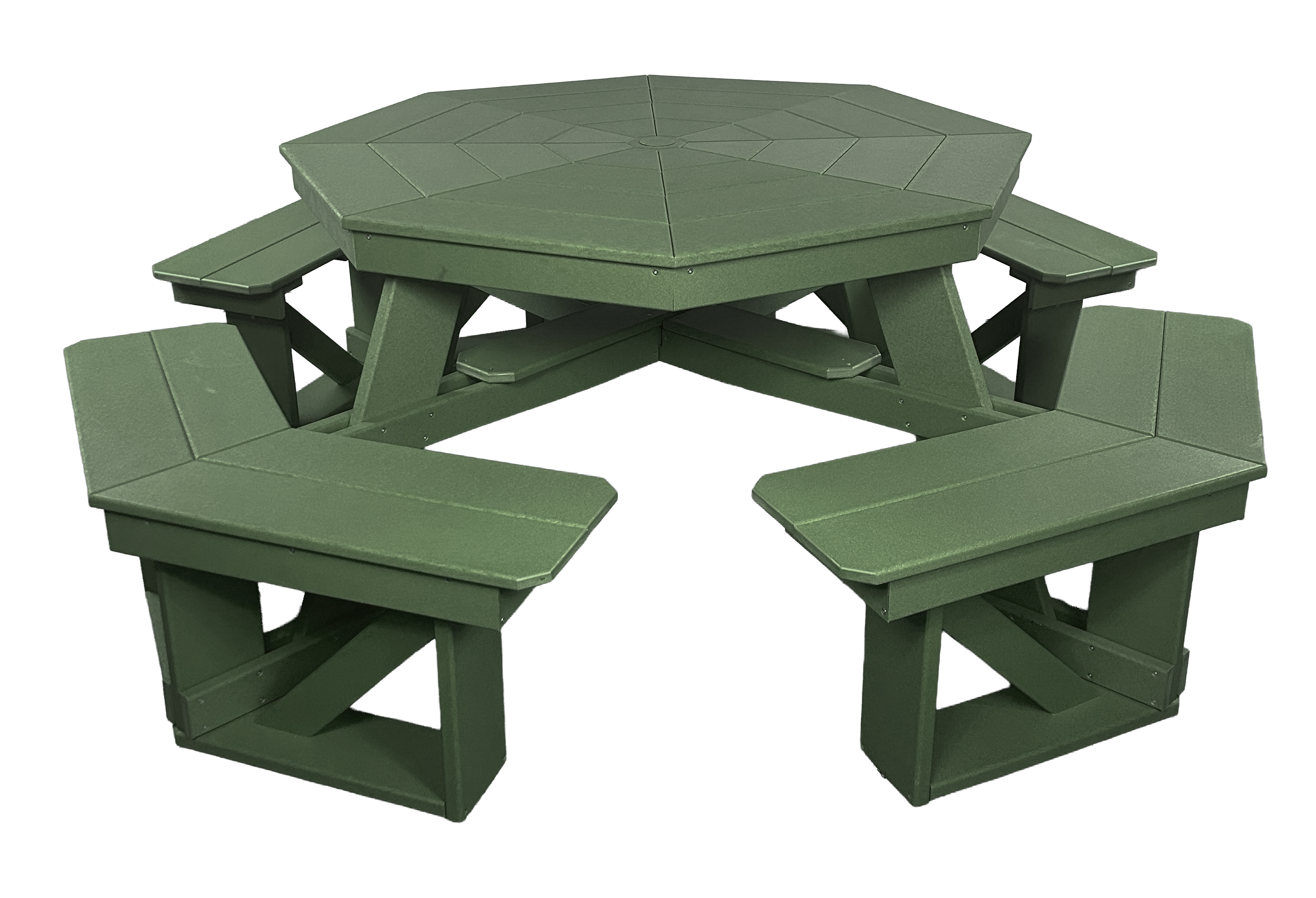 8-Person Hillside Octagon Table With Umbrella Hole & Plug