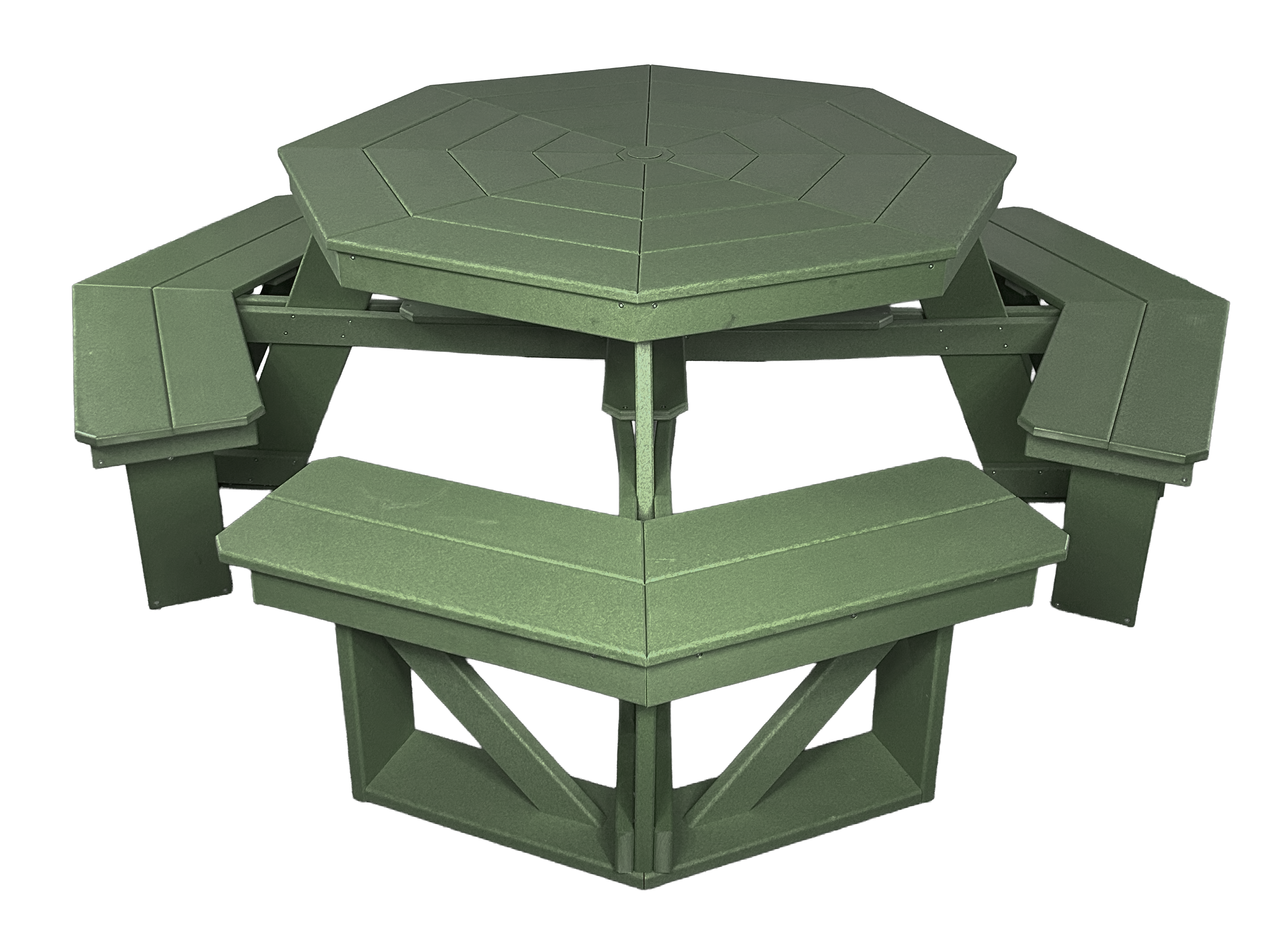 8-Person Hillside Octagon Table With Umbrella Hole & Plug