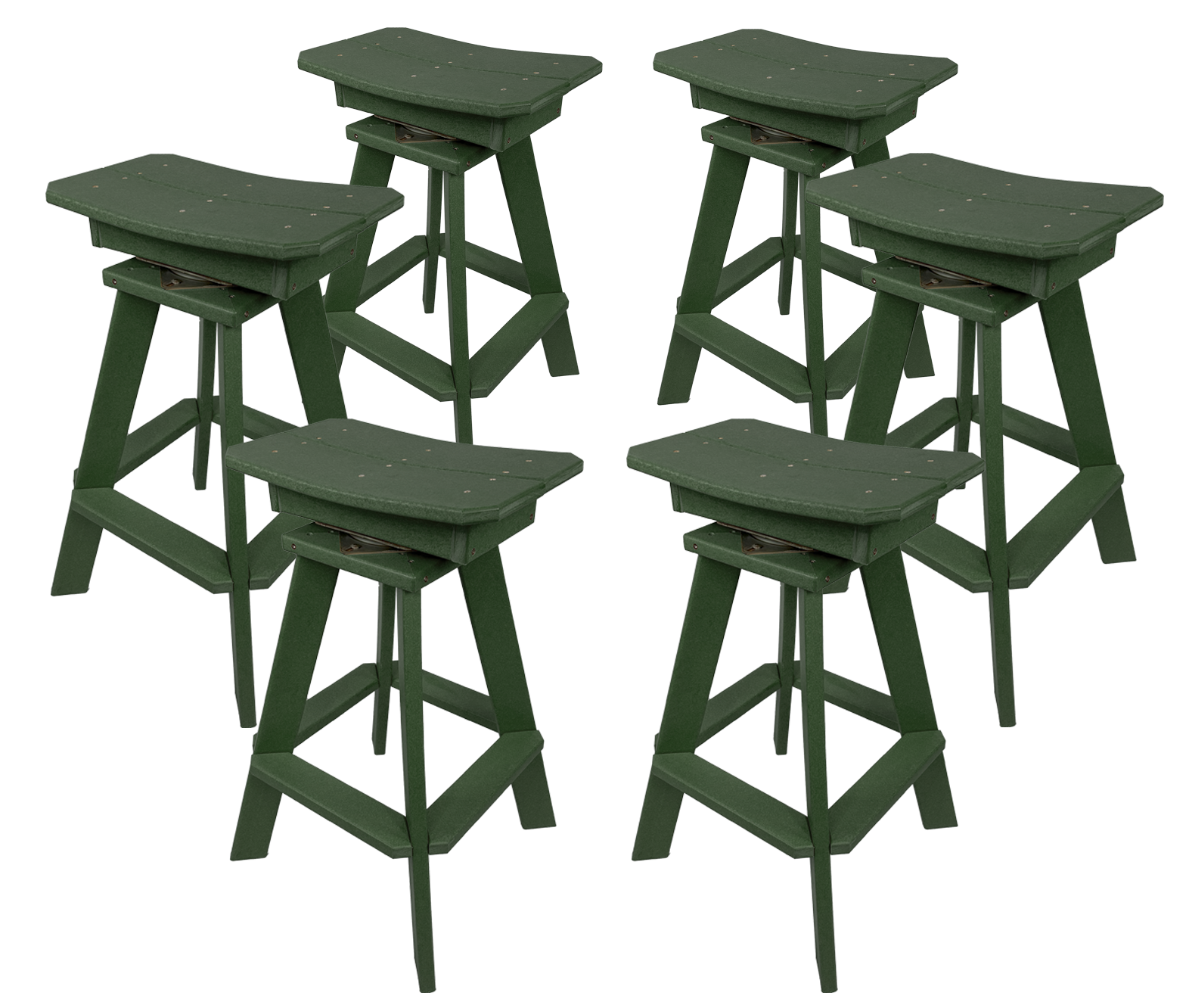 Set of 6 - Swivel Saddle Bar Stools