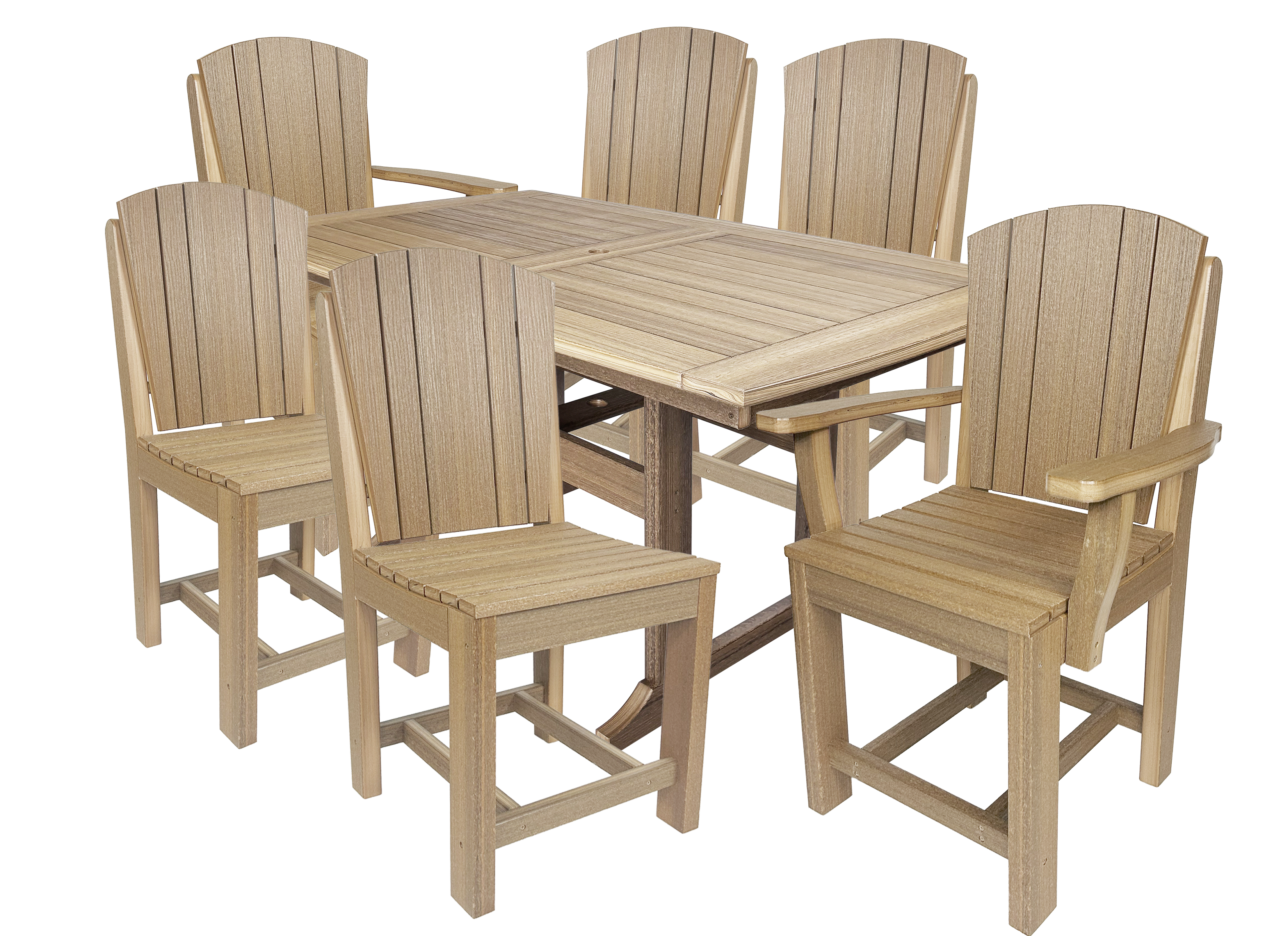 7-Piece Plantation Dining Set With 2 Arm Chairs and 4 Side Chairs