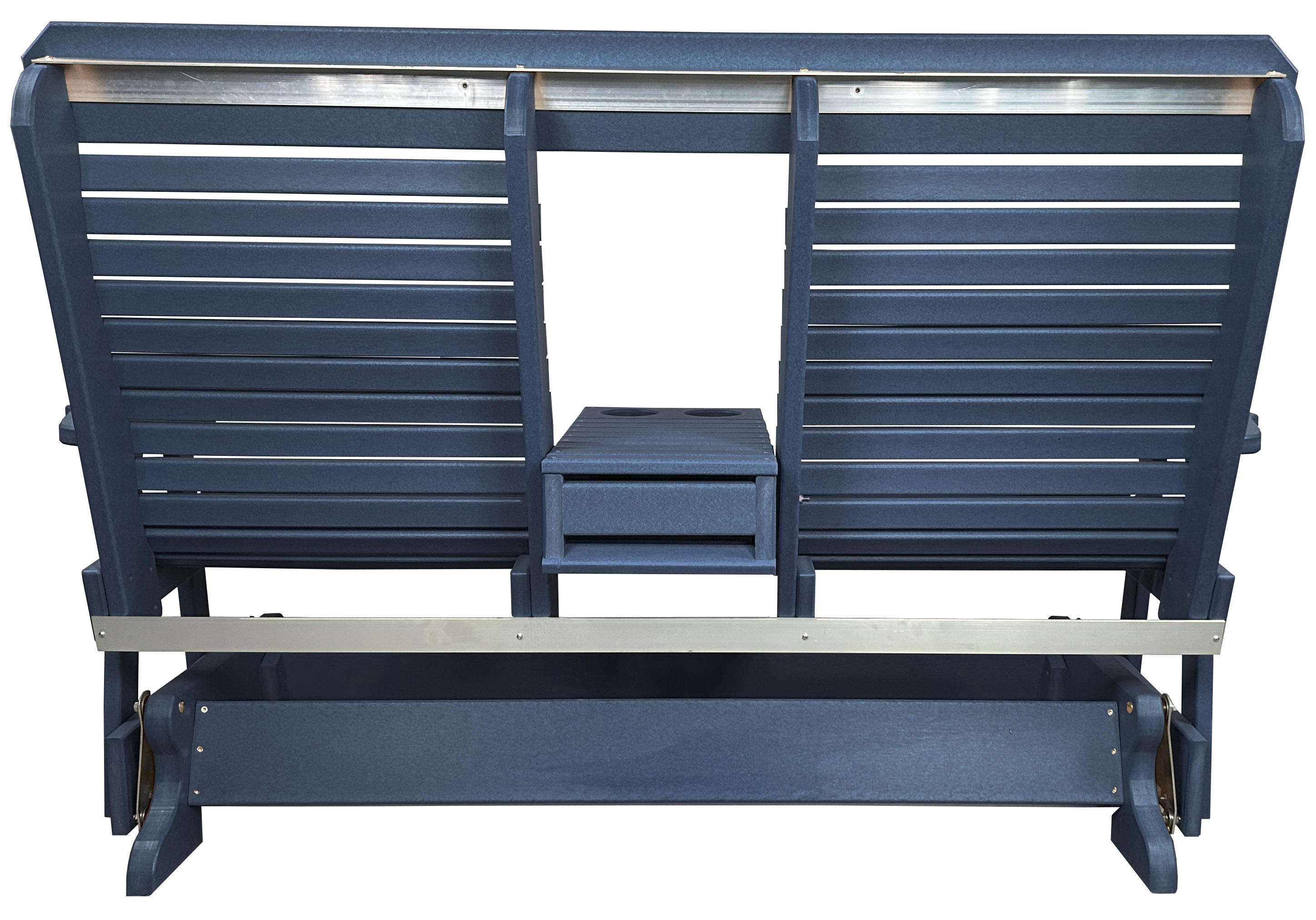 5’ft Rolled Back Loveseat Glider With Fold Down Console