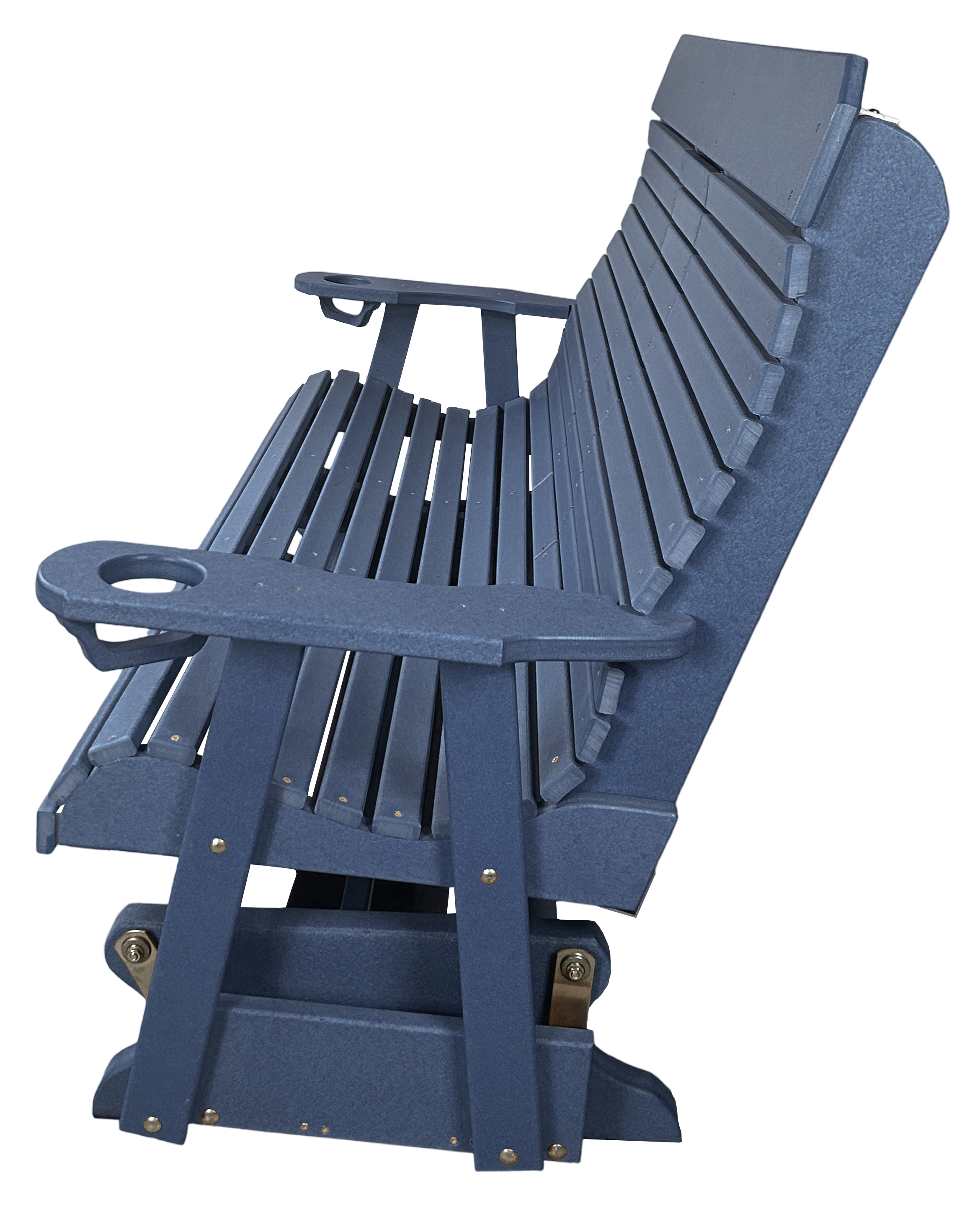 5’ft Rolled Back Loveseat Glider With Fold Down Console