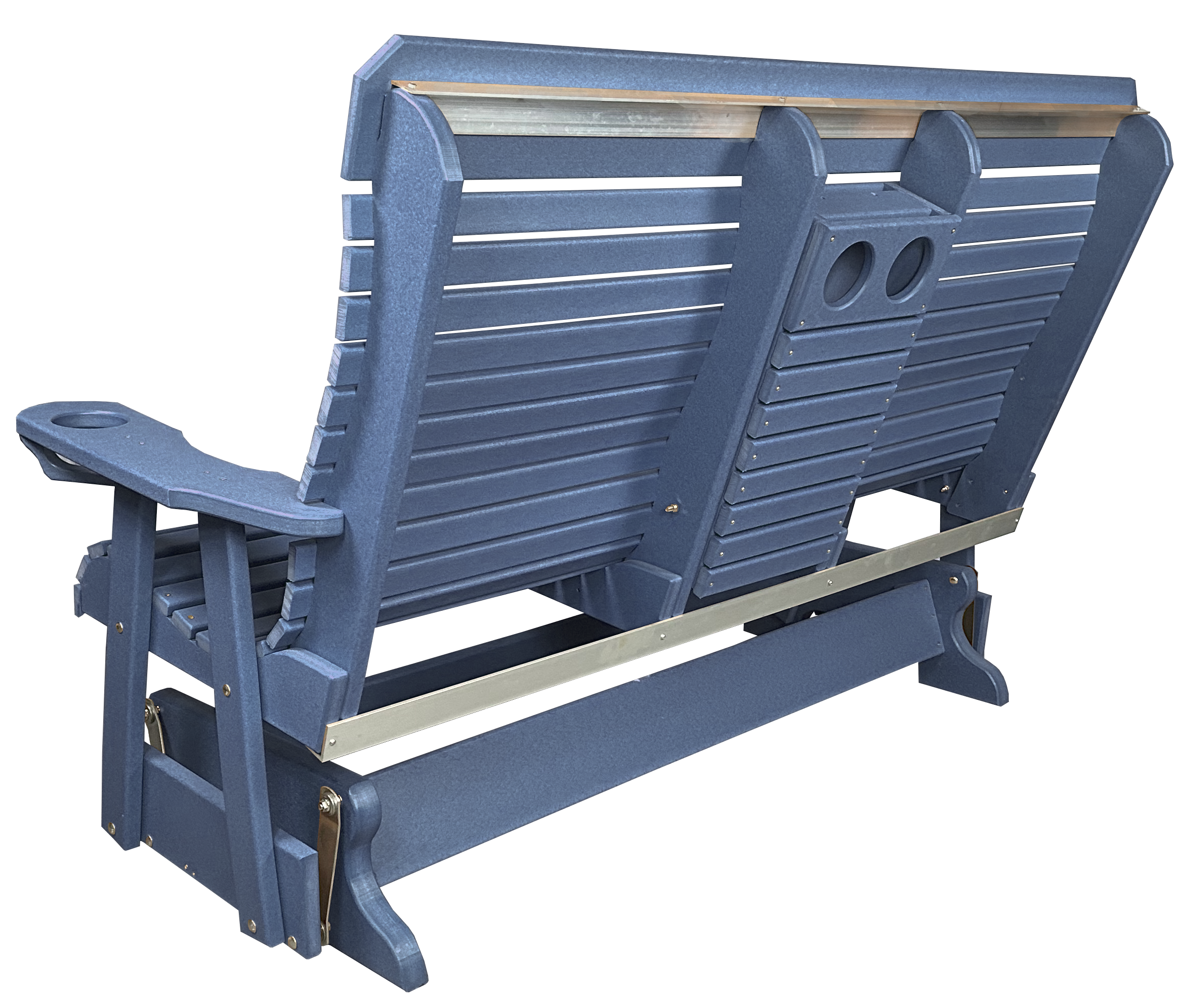 5’ft Rolled Back Loveseat Glider With Fold Down Console
